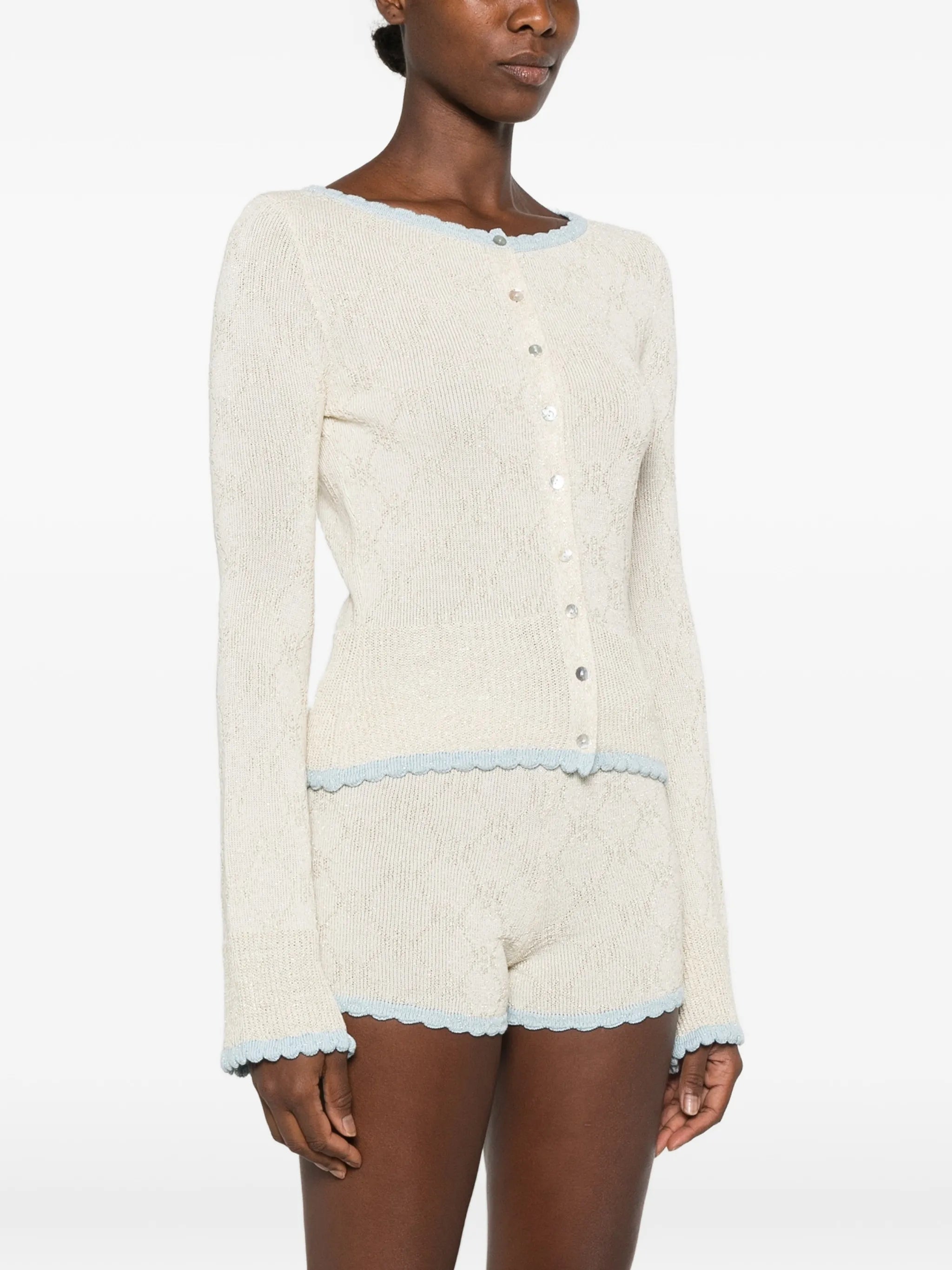 Franca scallop-edge cardigan