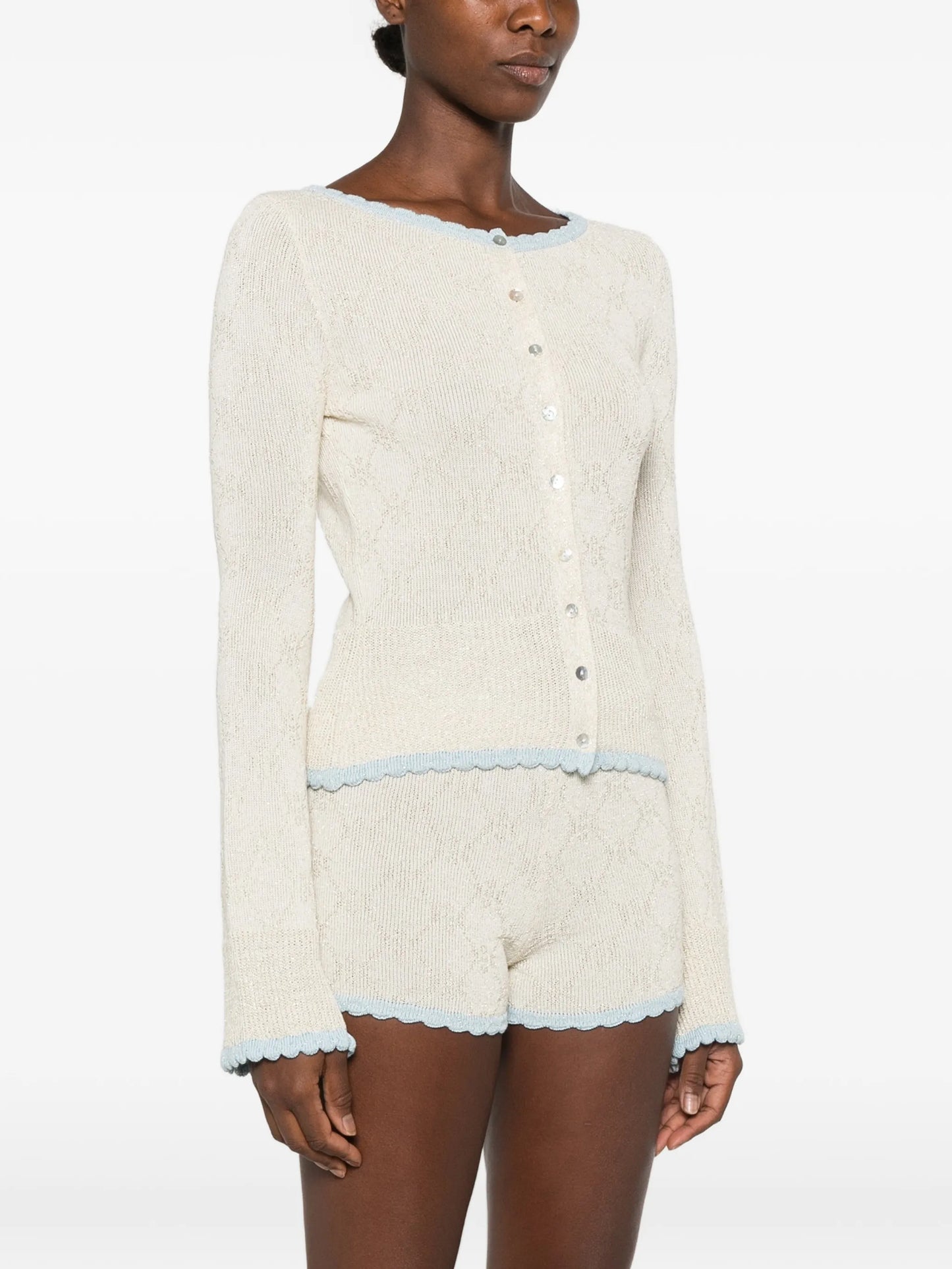 Franca scallop-edge cardigan