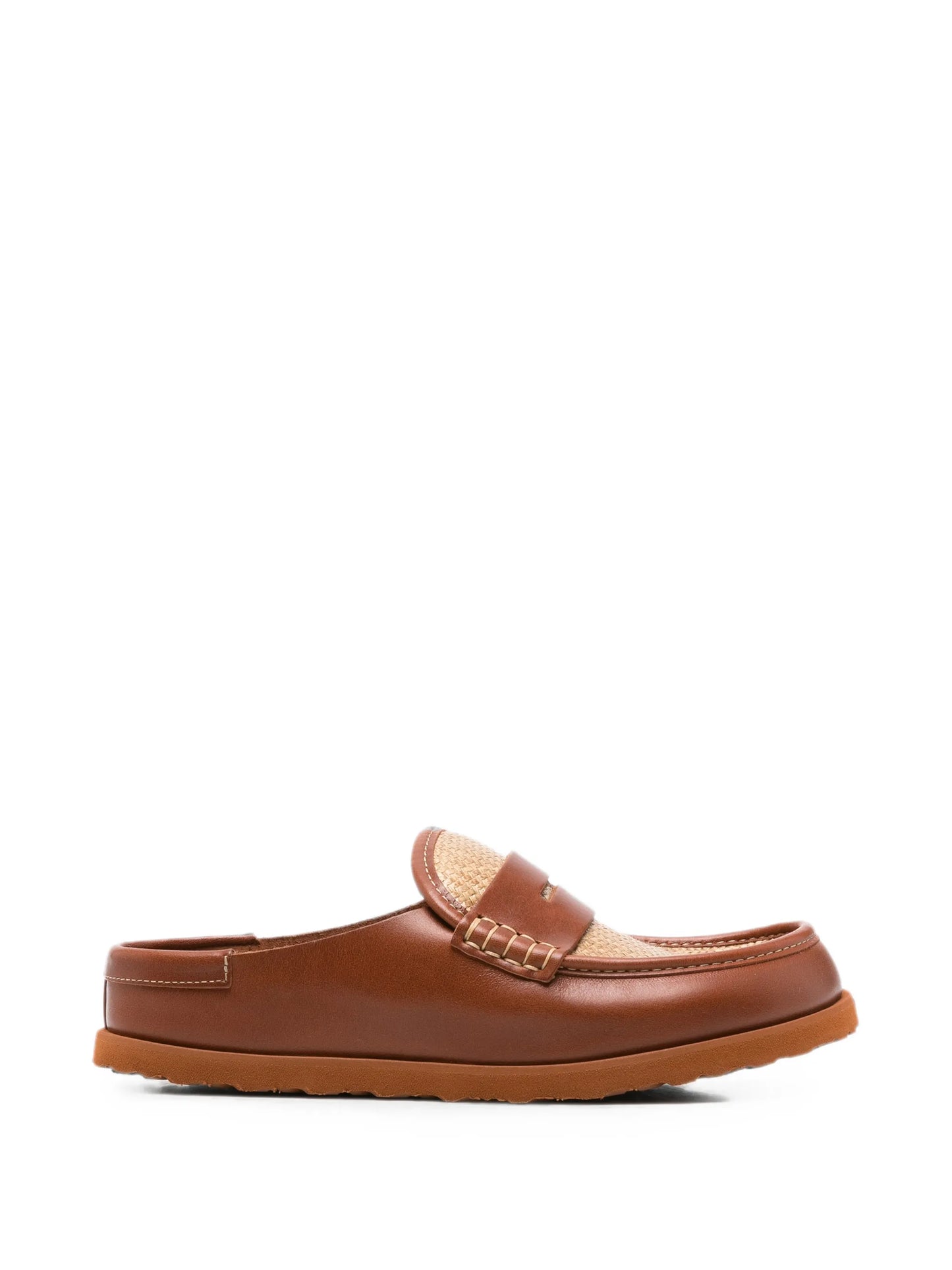 Naples raffia-panel mules