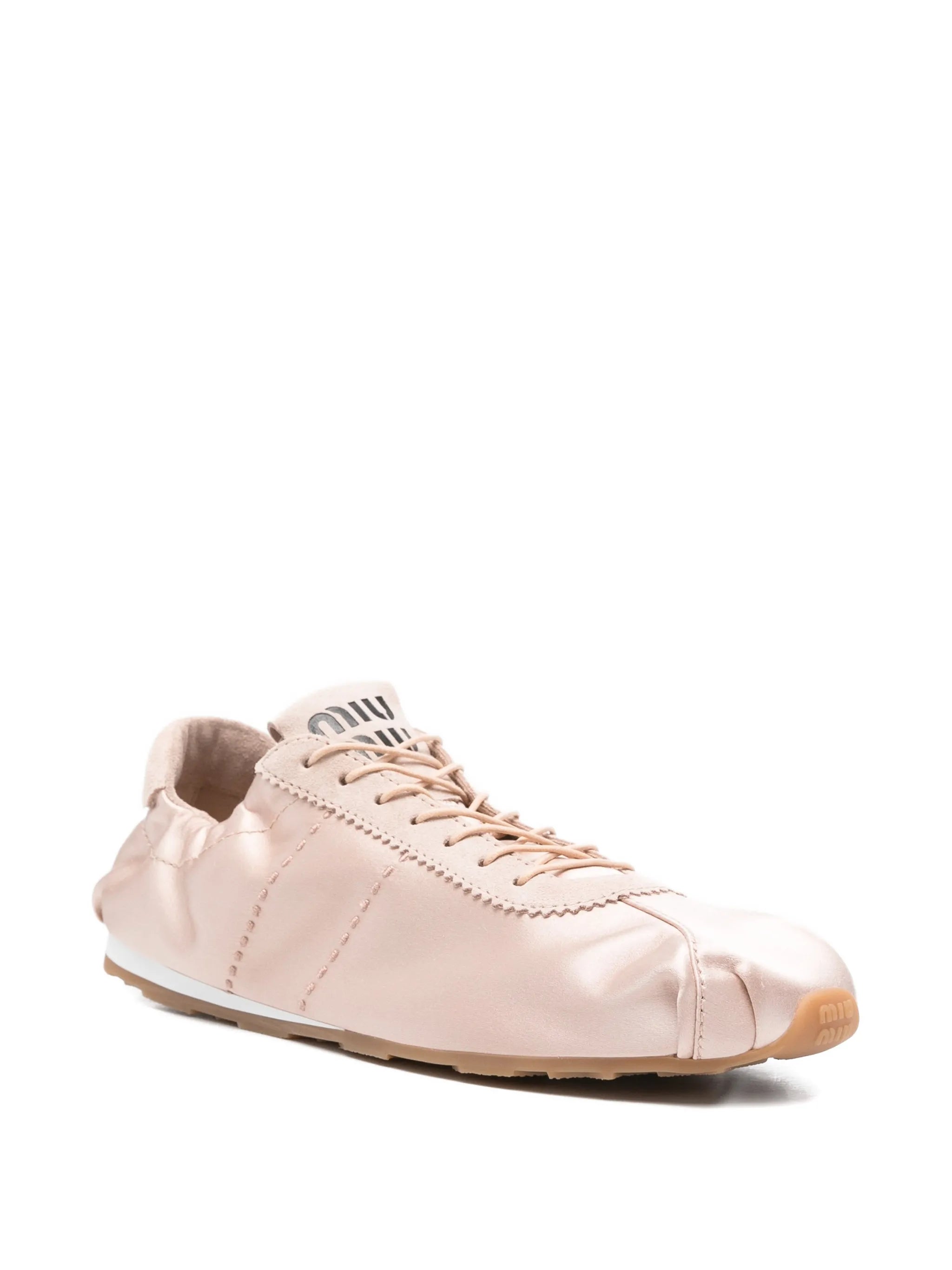 suede-panelled lace-up sneakers