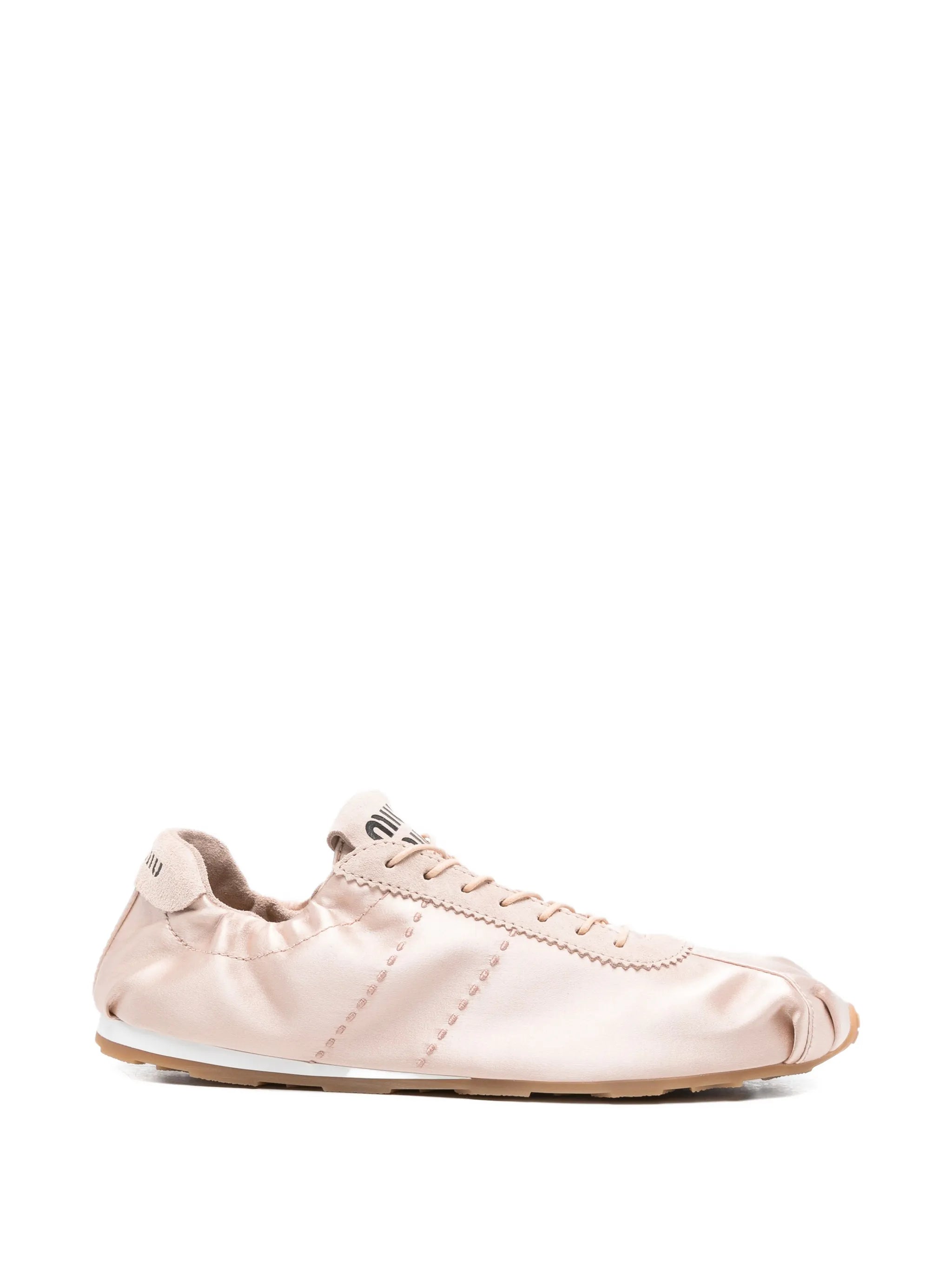suede-panelled lace-up sneakers