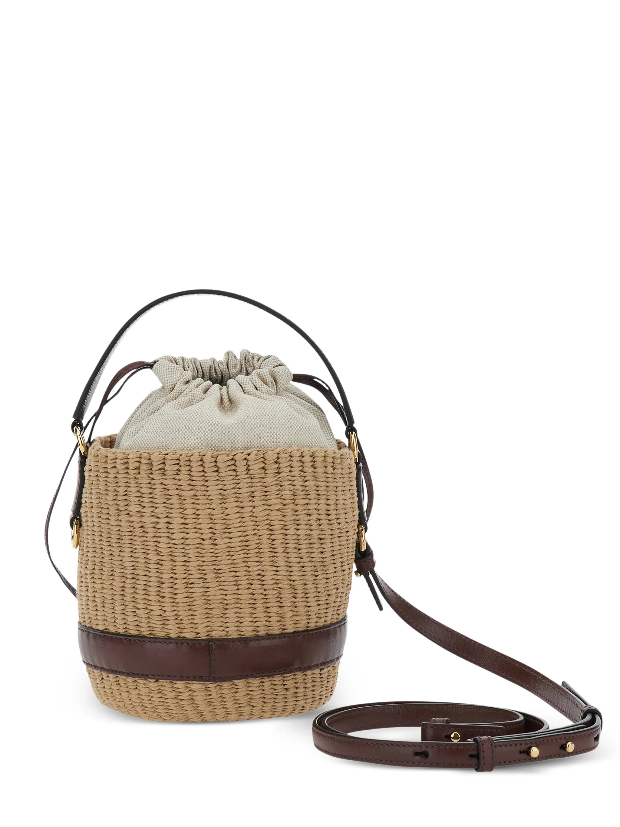 charm-embellished bucket bag