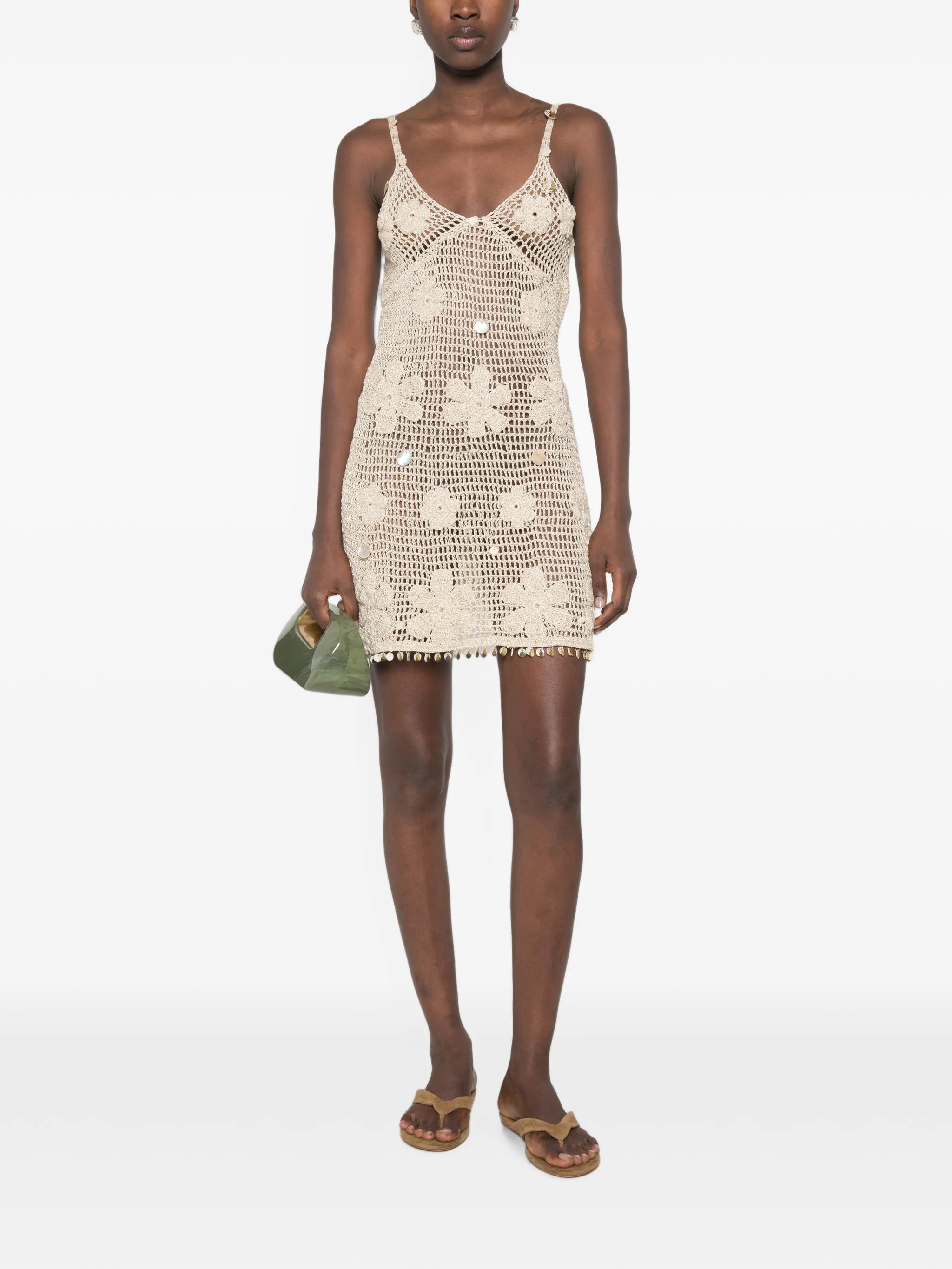 Delilah hand-crochet mini dress