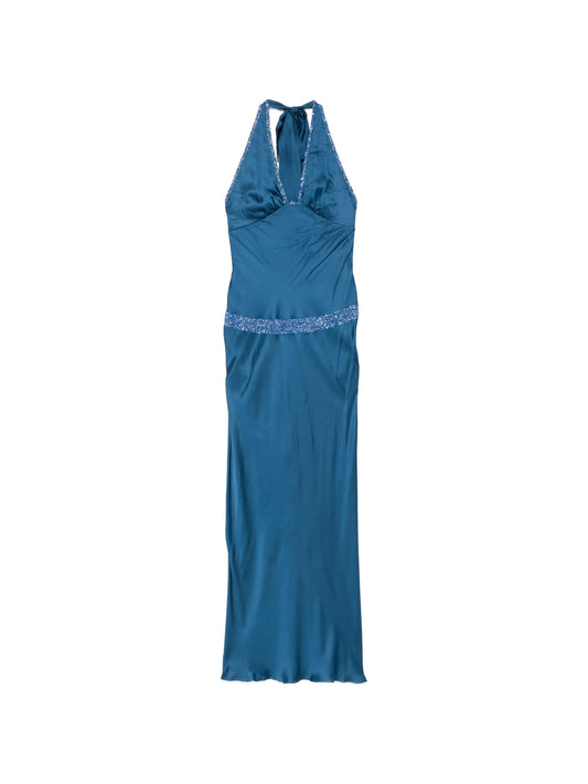 Celine bead-embellished halterneck maxi dress