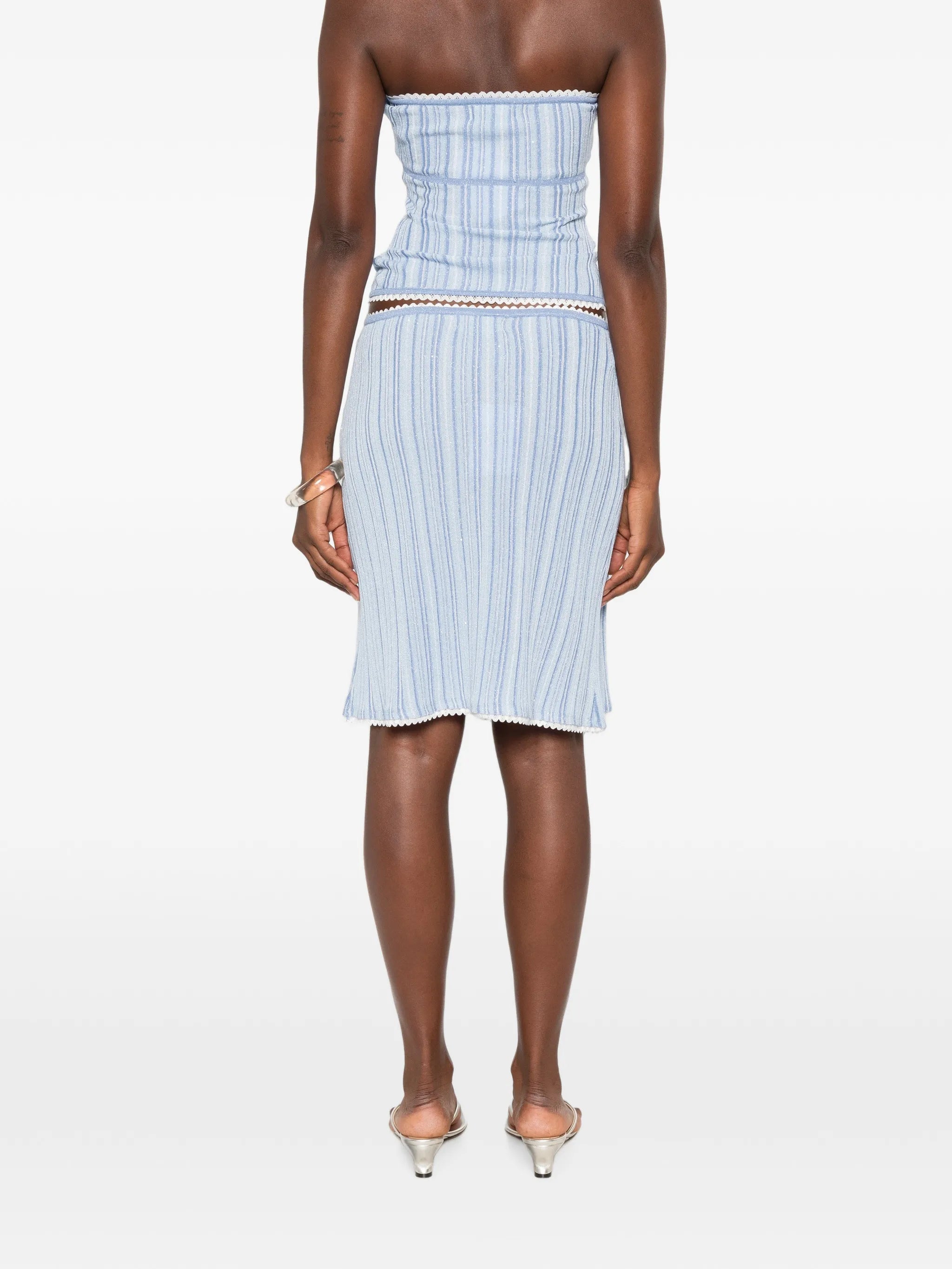 Cleo striped midi skirt