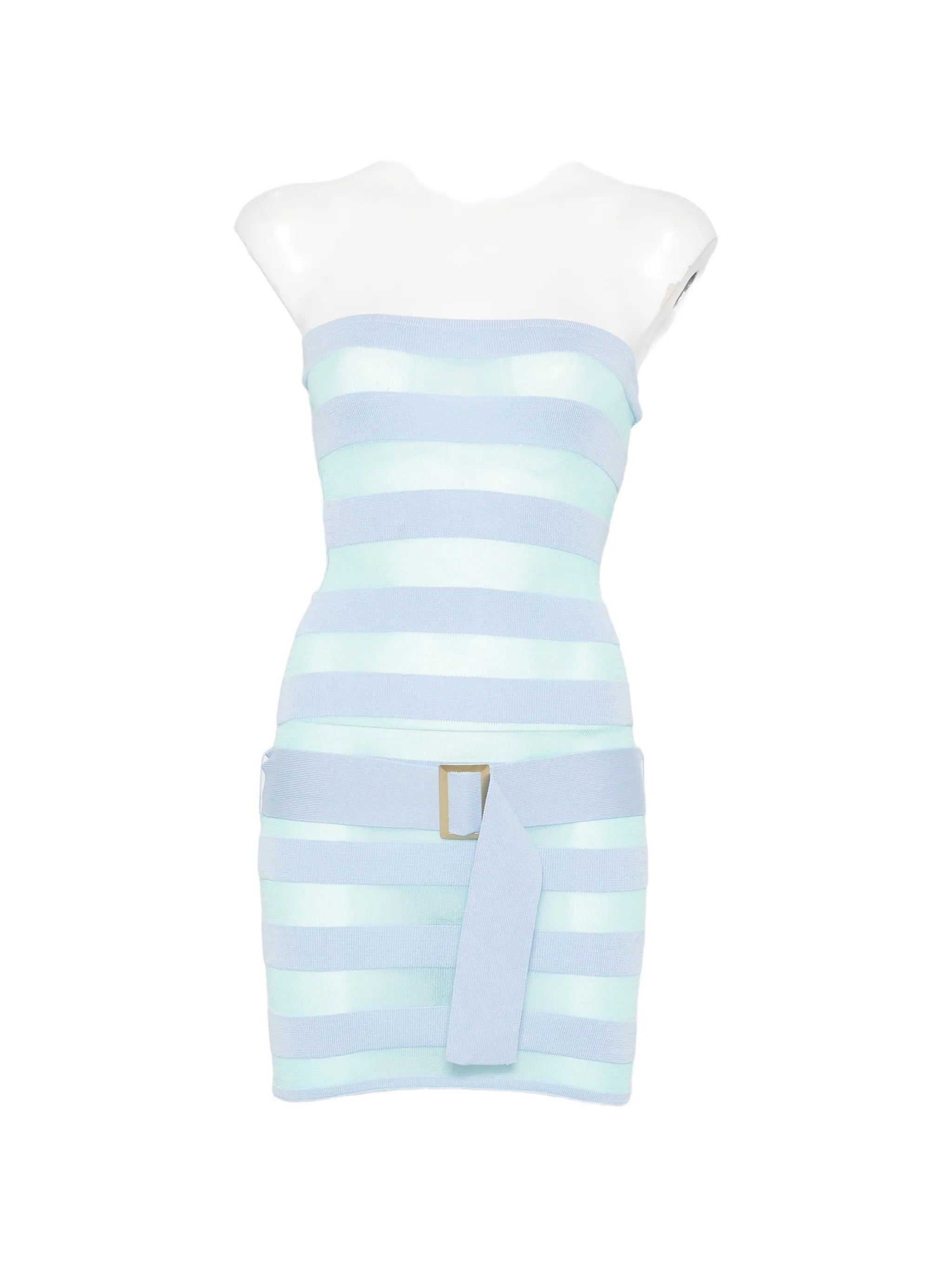 Cora striped belted mini dress