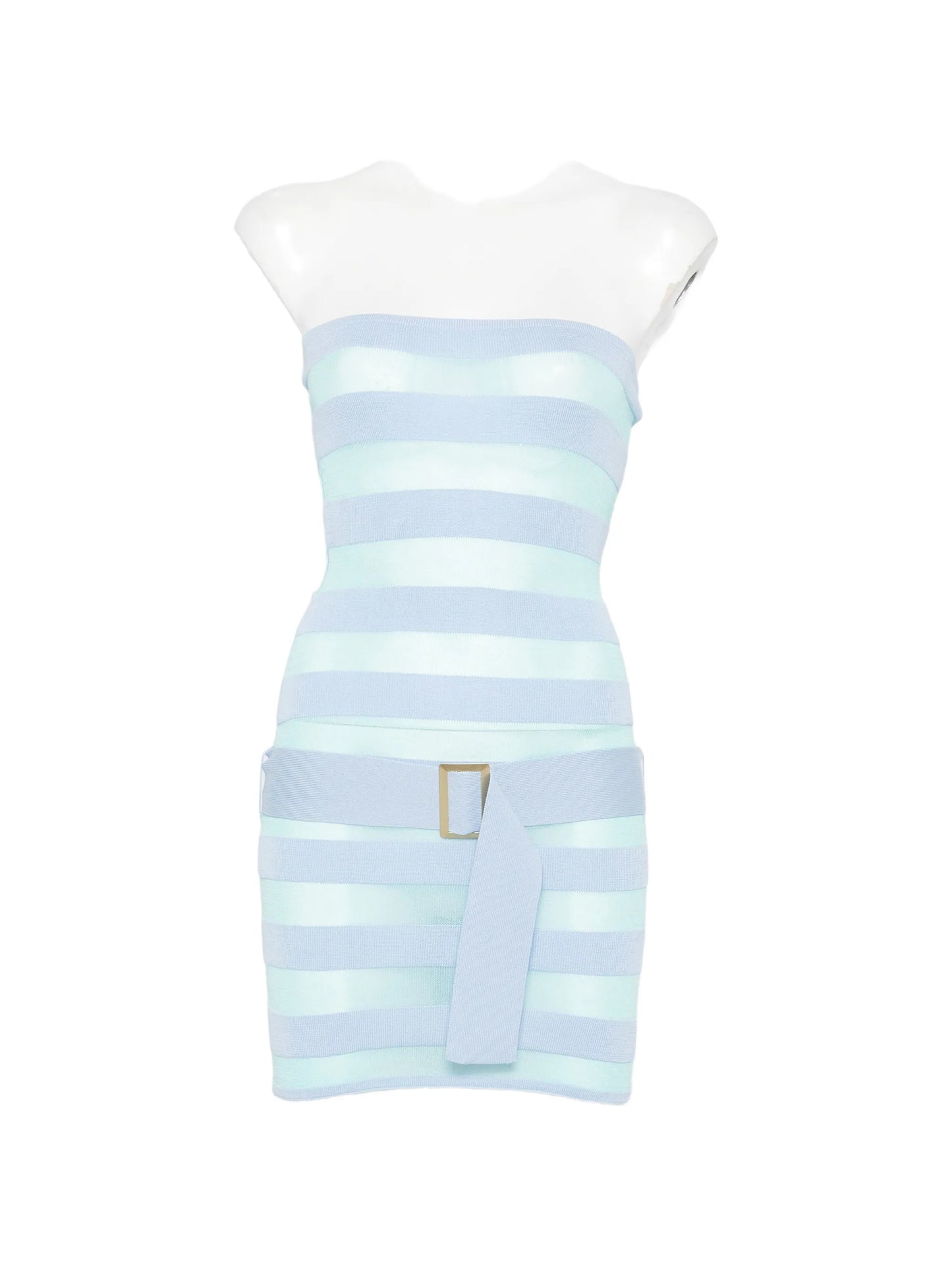 Cora striped belted mini dress