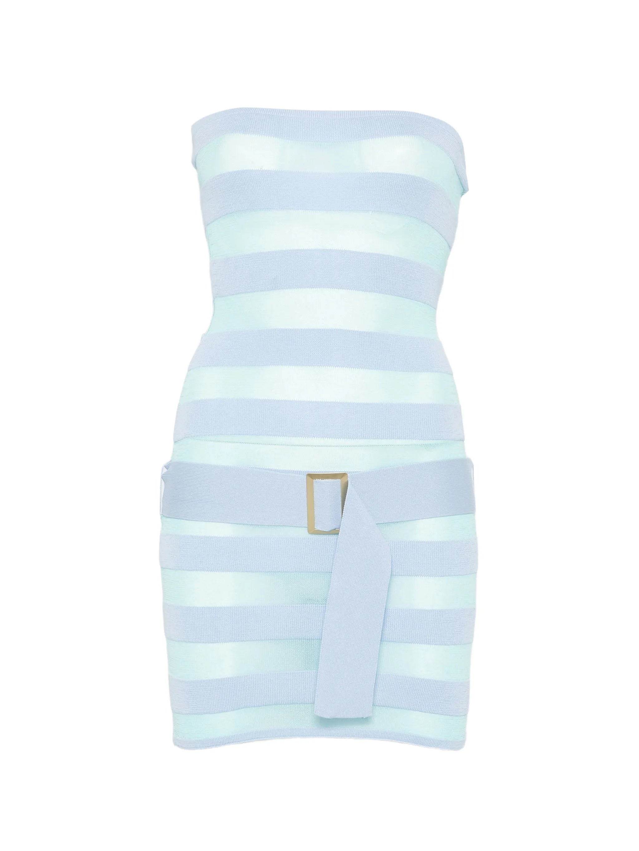 Cora striped belted mini dress