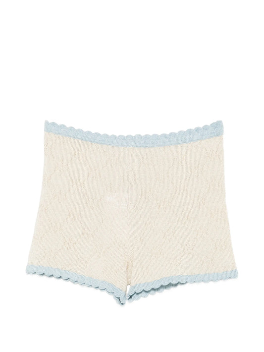 Millie scalloped-trim shorts