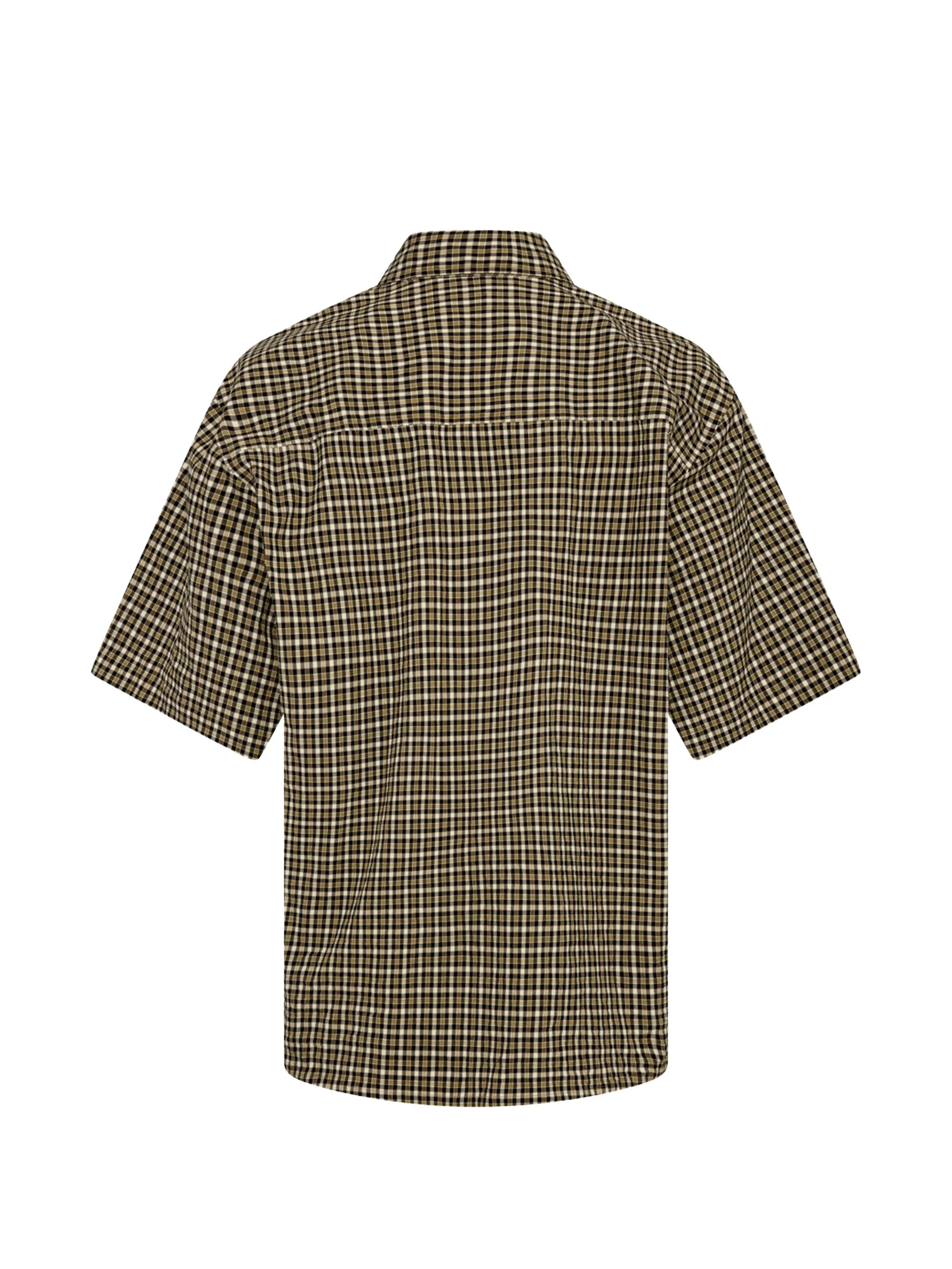 checked panel polo shirt