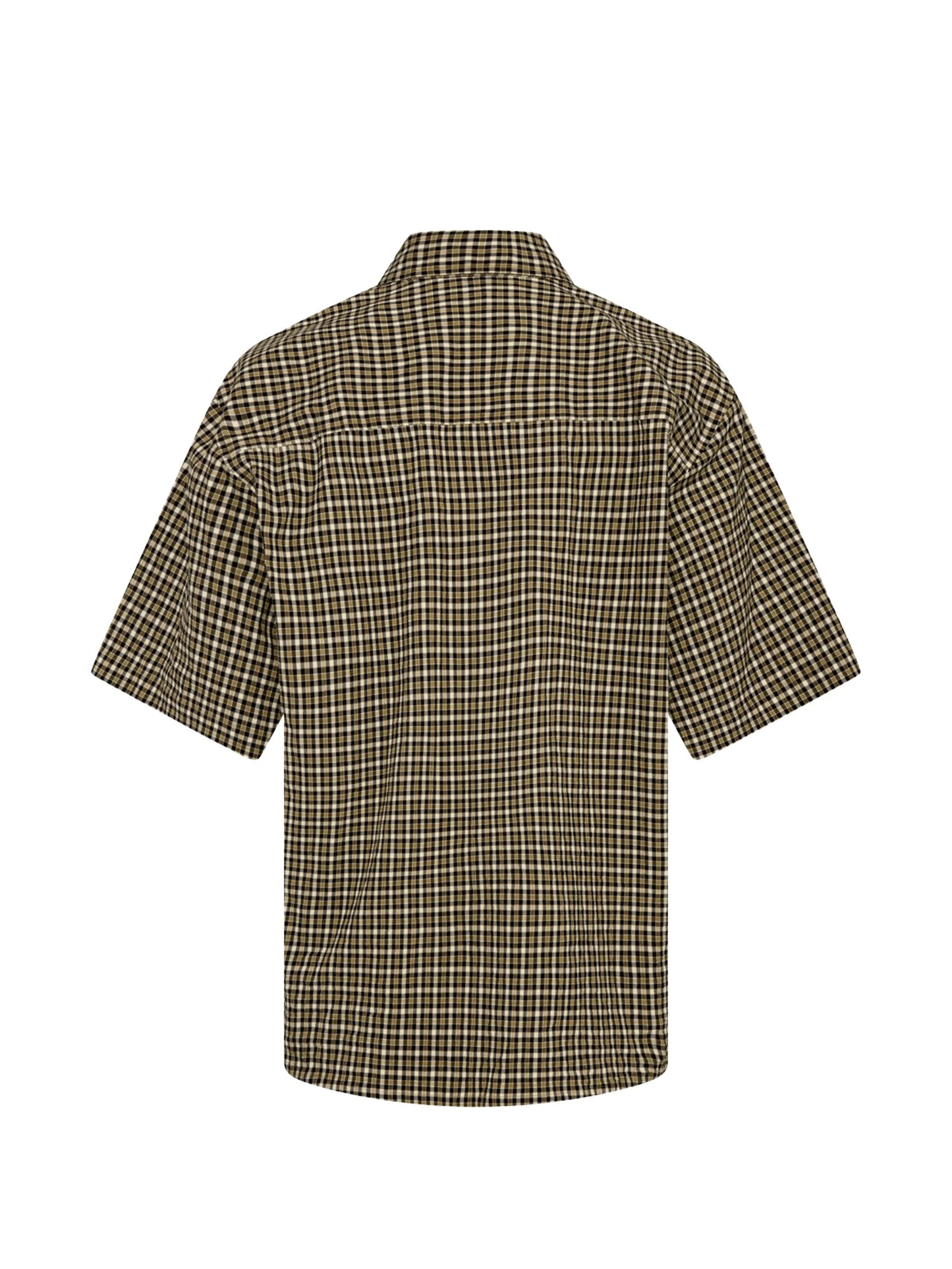 checked panel polo shirt