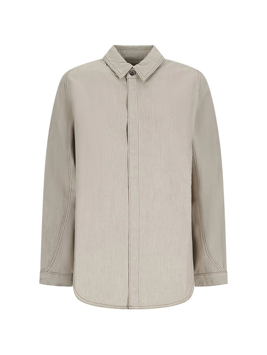 The Amelo de-Nîmes logo-embroidered denim shirt
