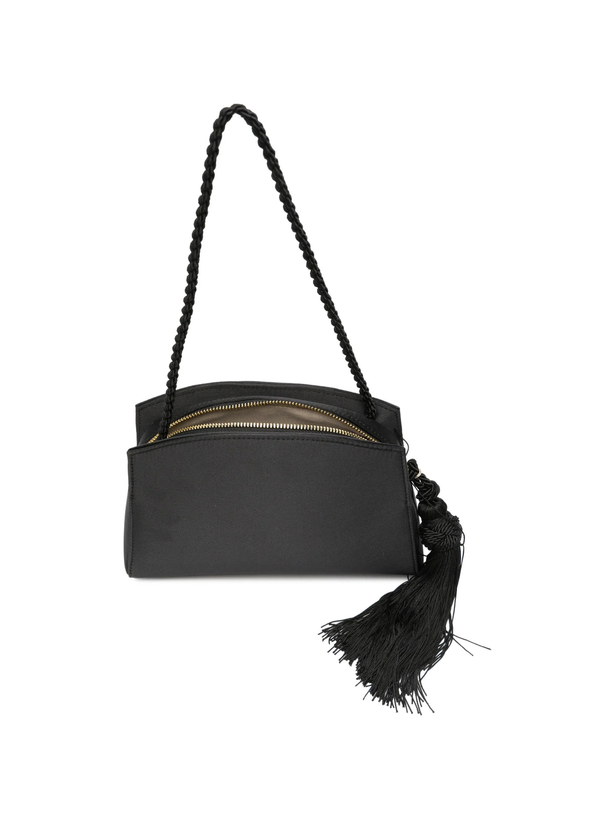 tassel-detail satin shoulder bag