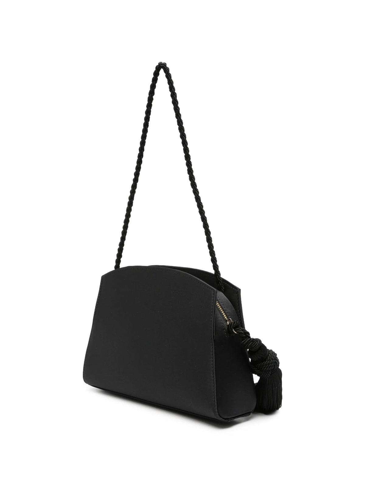 tassel-detail satin shoulder bag