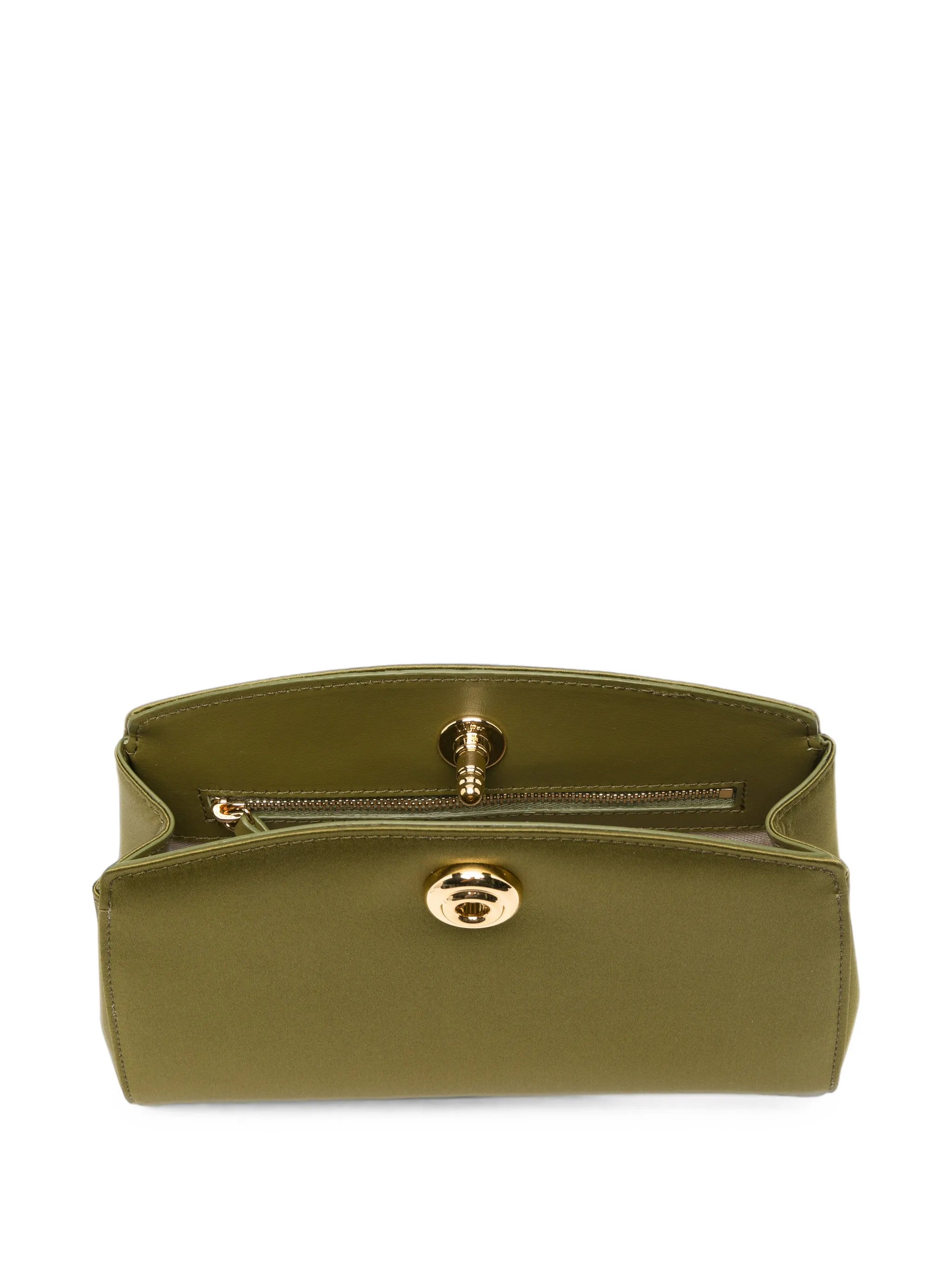 satin push-lock clutch bag