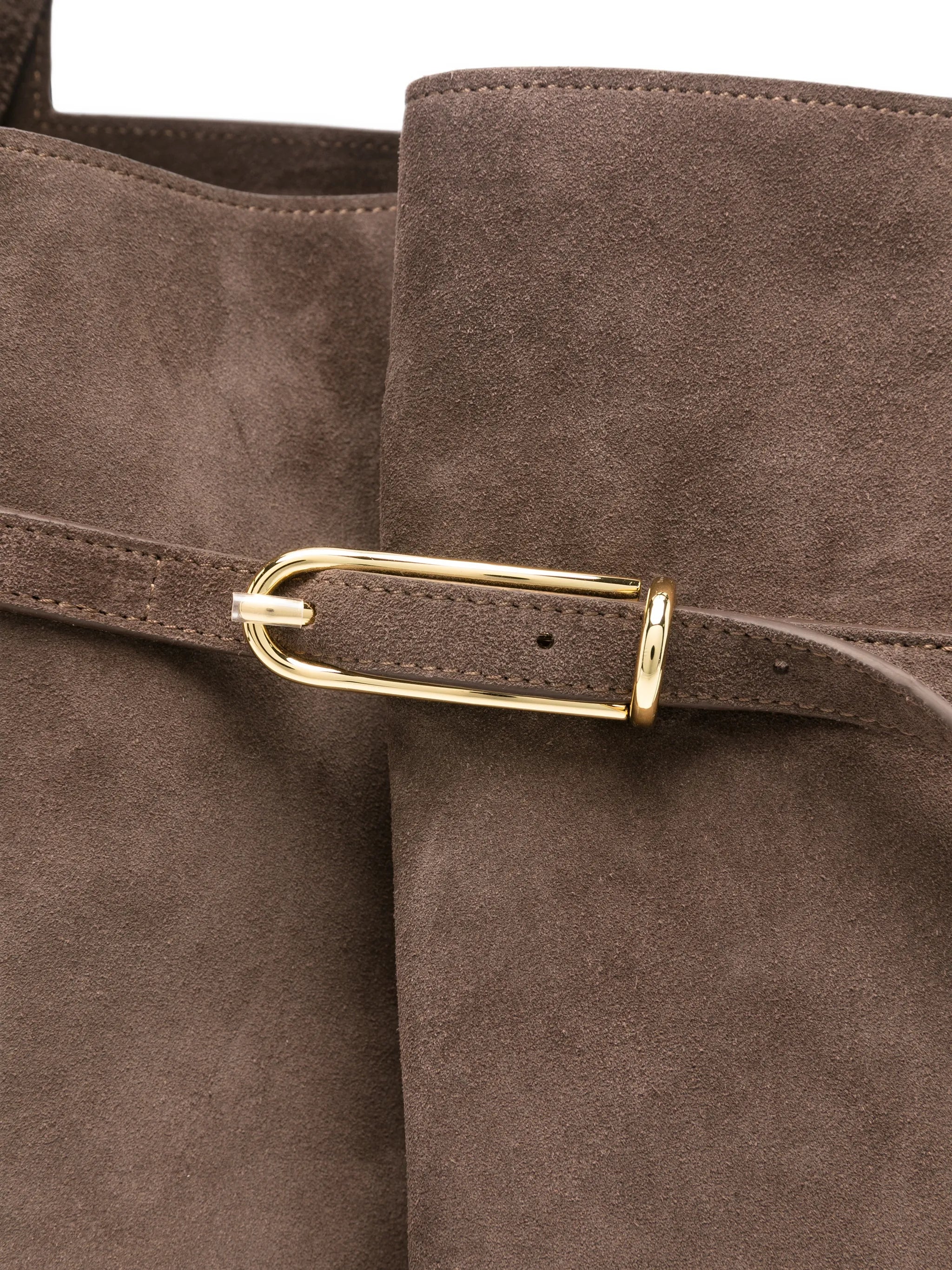belted suede tote bag