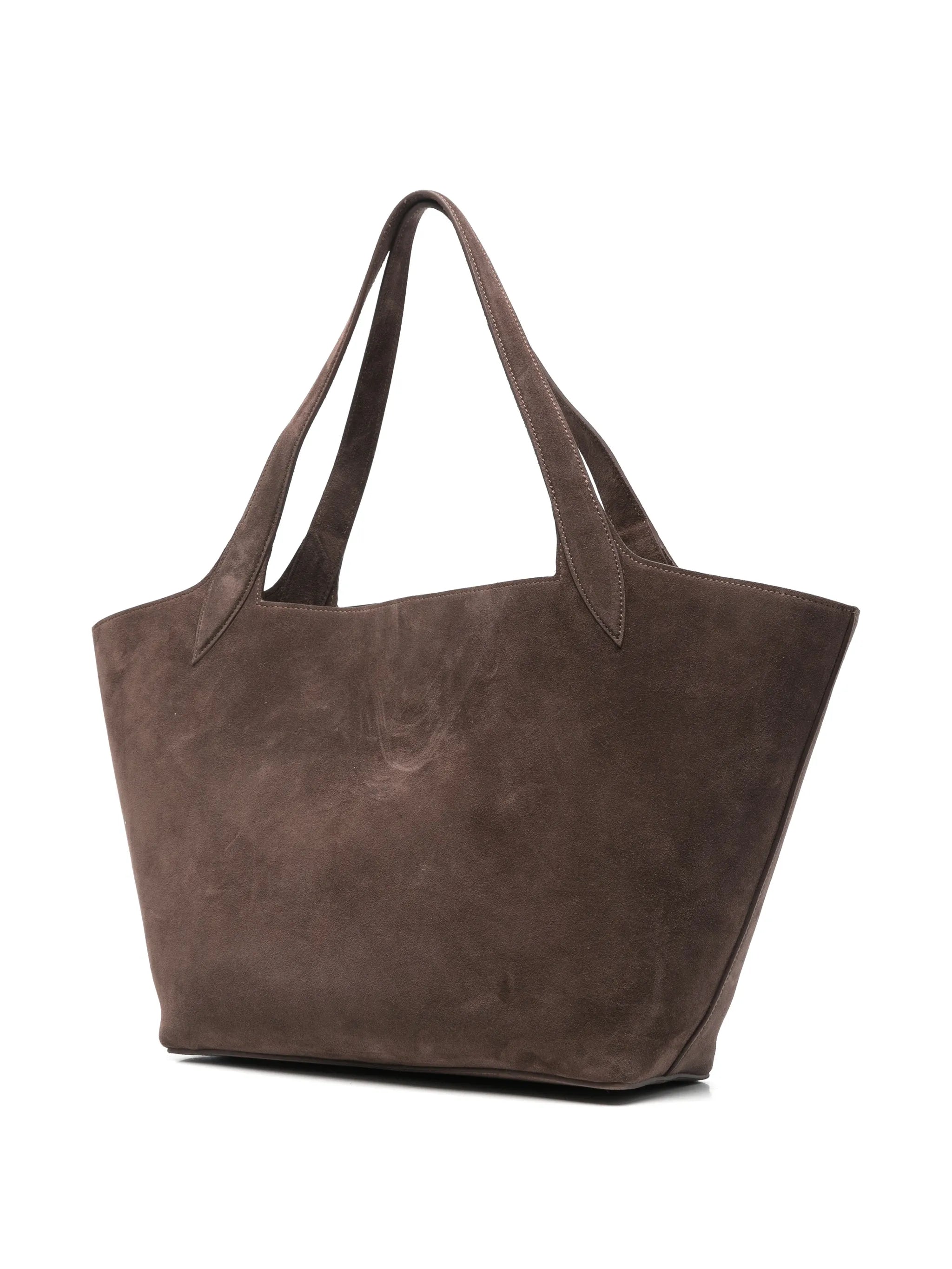 belted suede tote bag