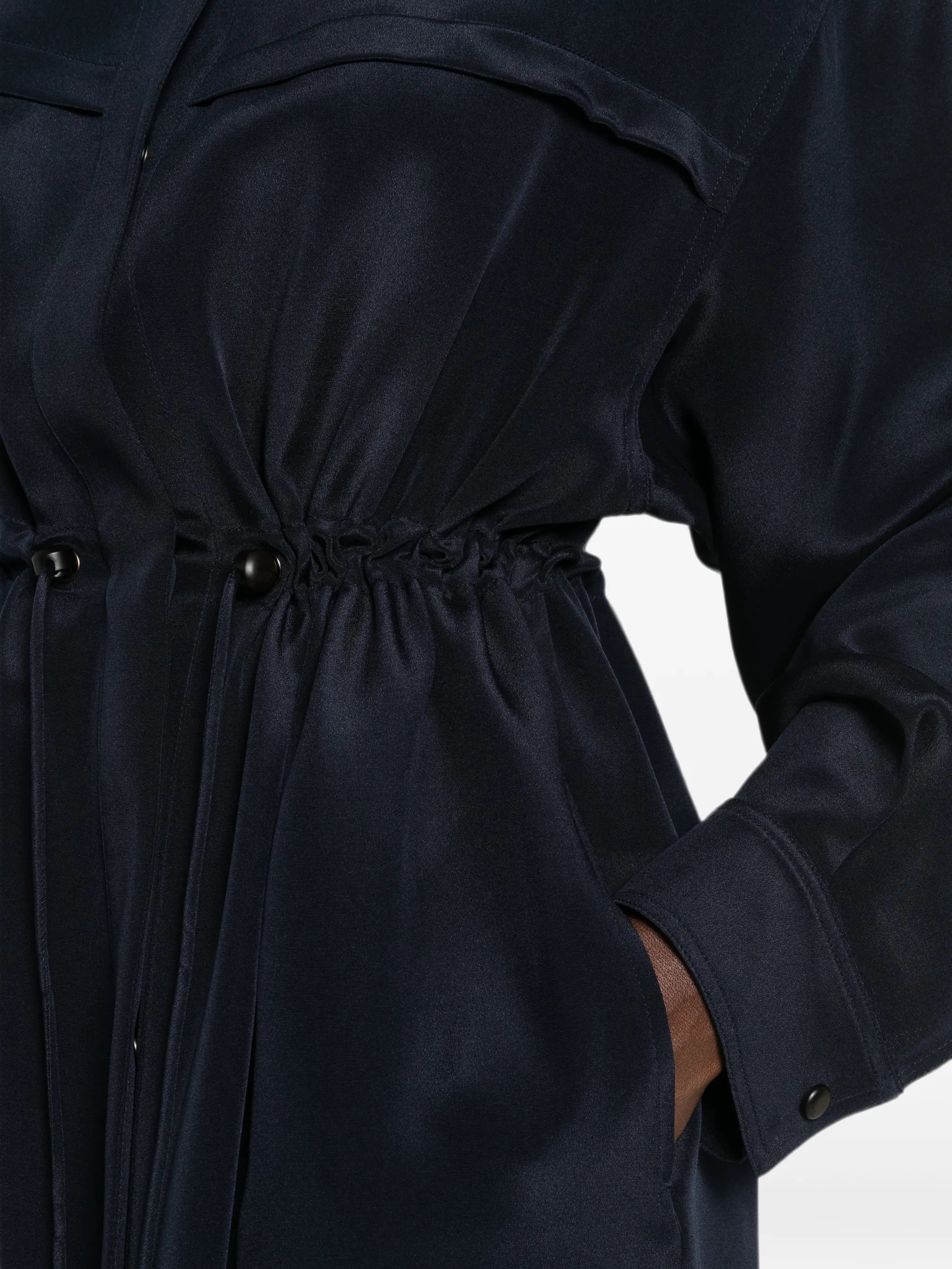 drawstring hooded coat