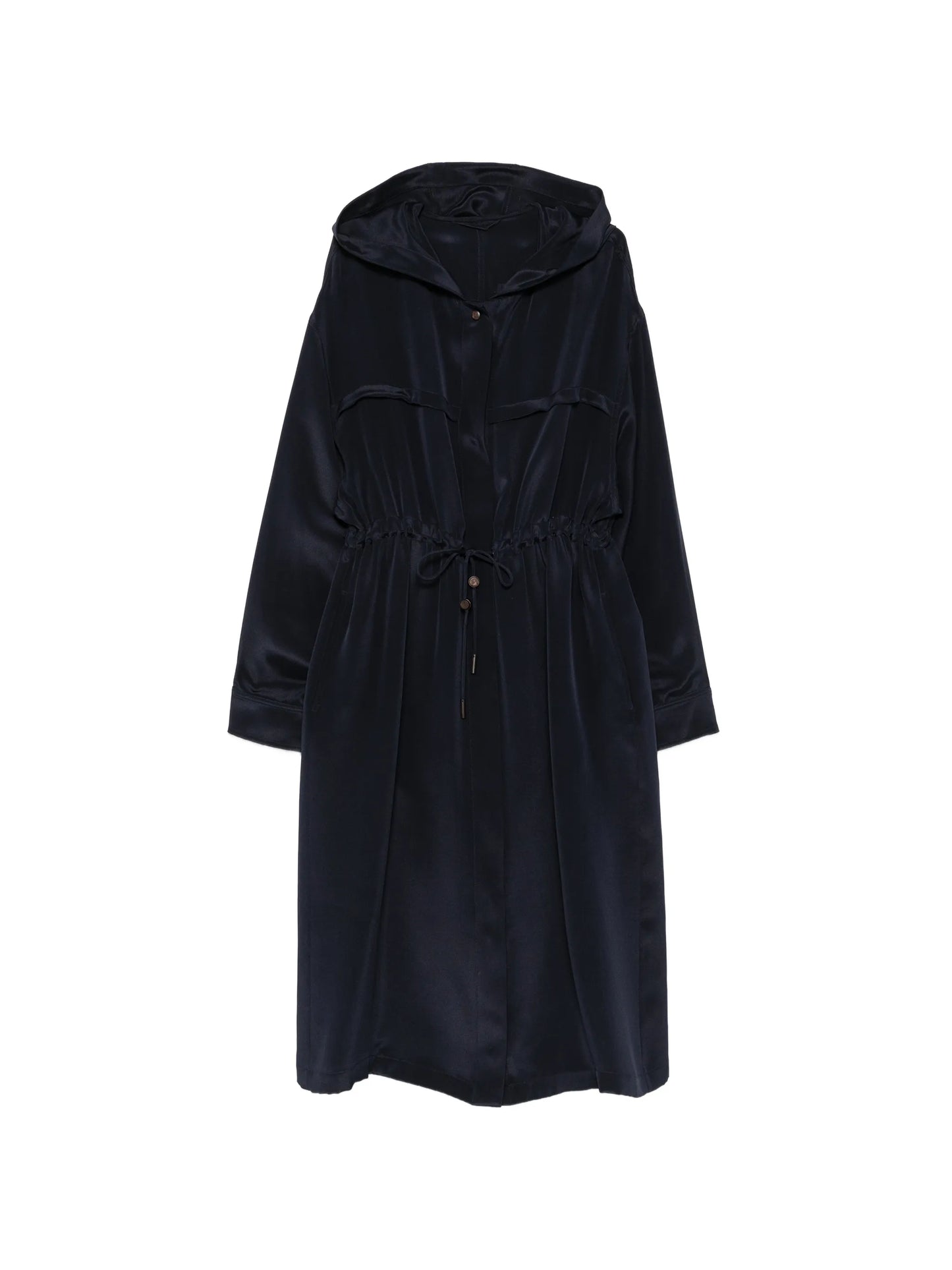 drawstring hooded coat