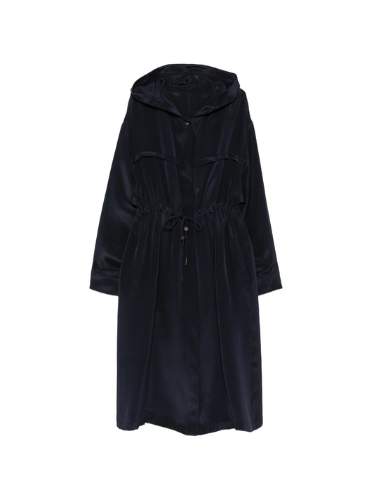 drawstring hooded coat