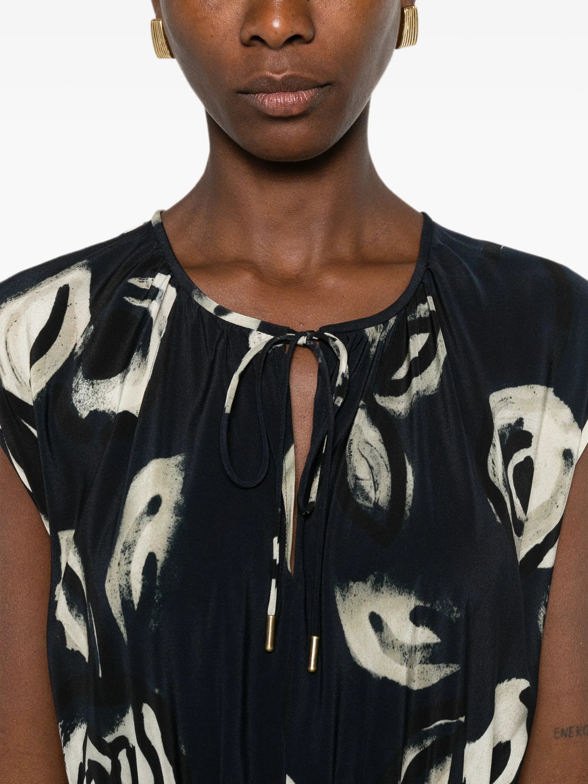 floral-print tie-waist dress