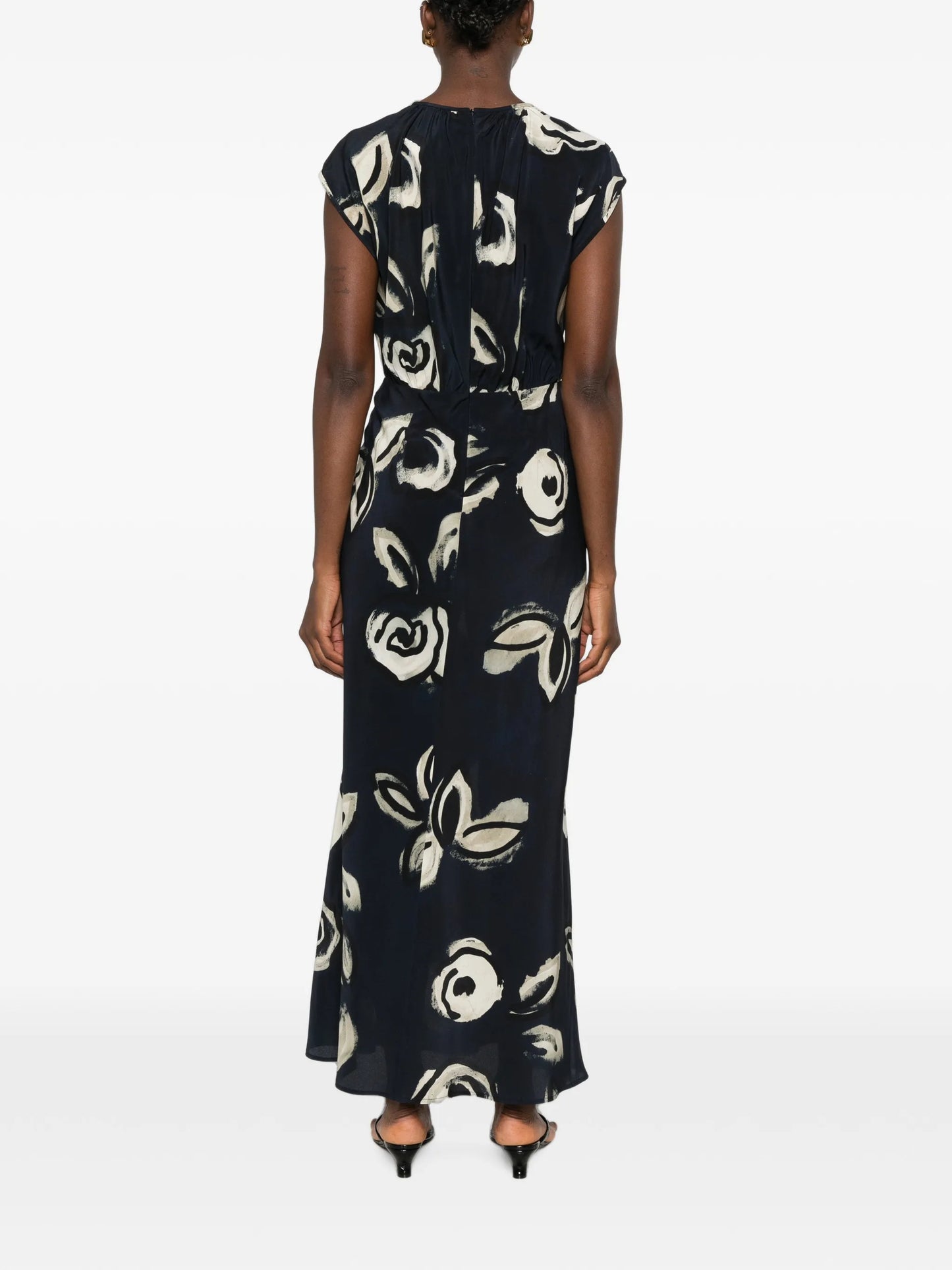 floral-print tie-waist dress