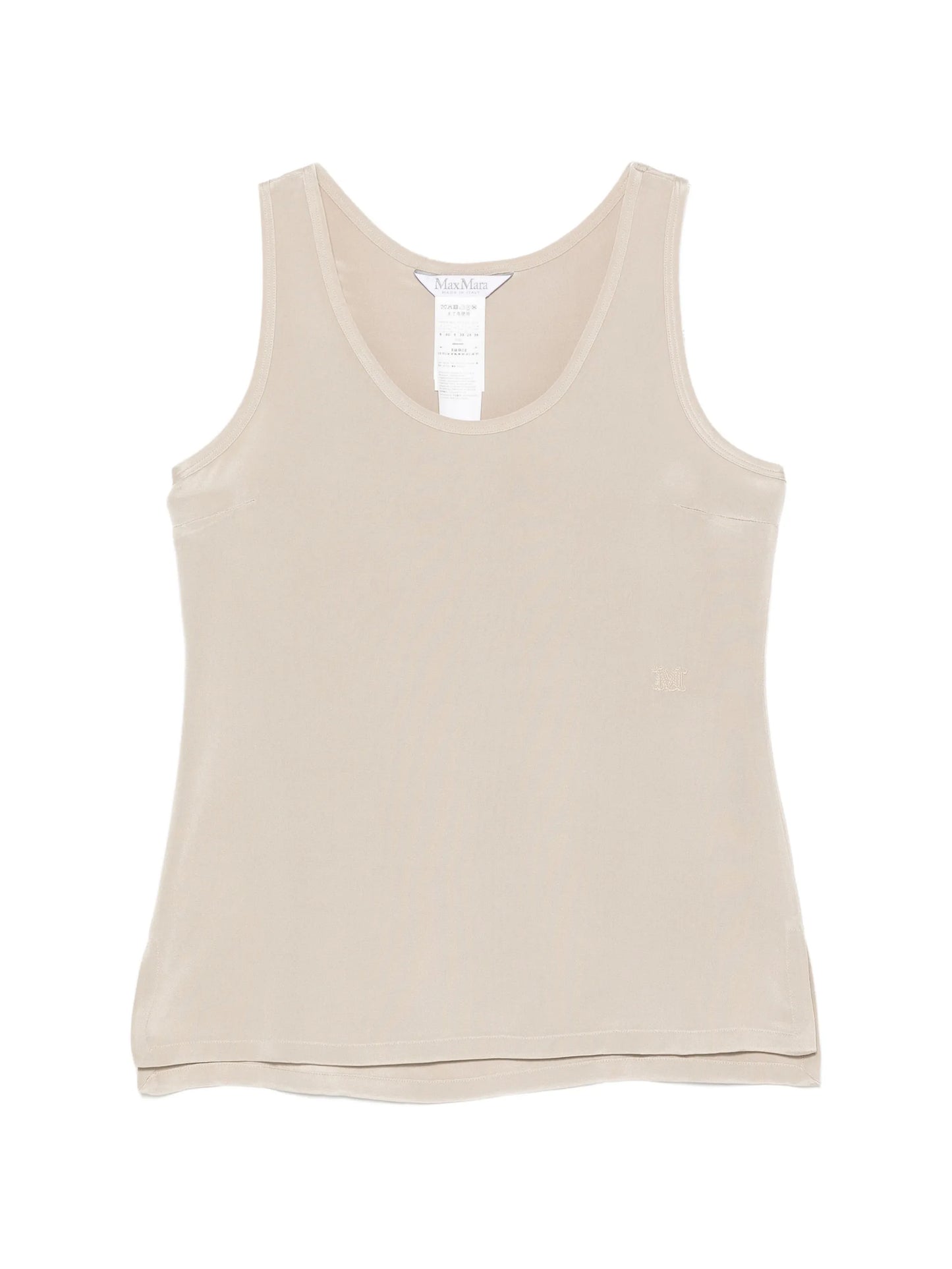 satin-finish logo-embroidered top