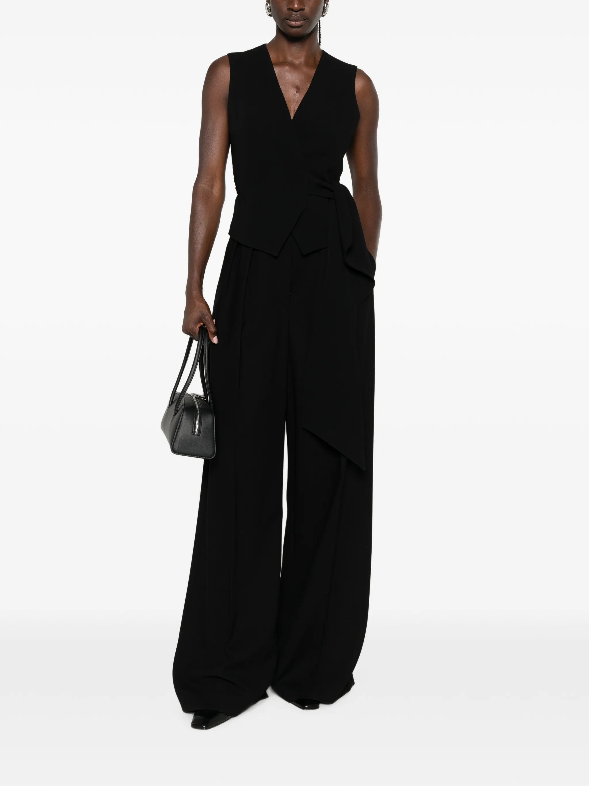 wrap-style sleeveless waistcoat