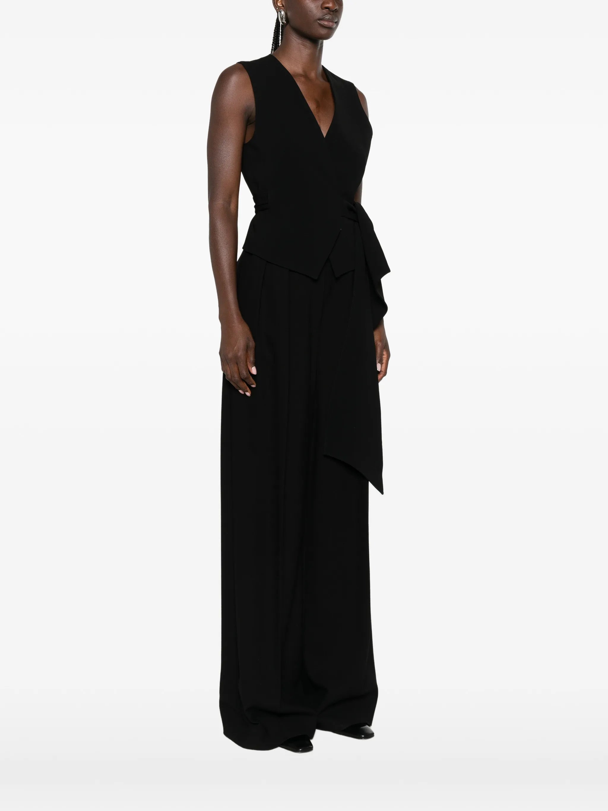 wrap-style sleeveless waistcoat