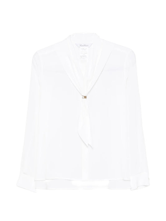 tie-neck long-sleeve shirt