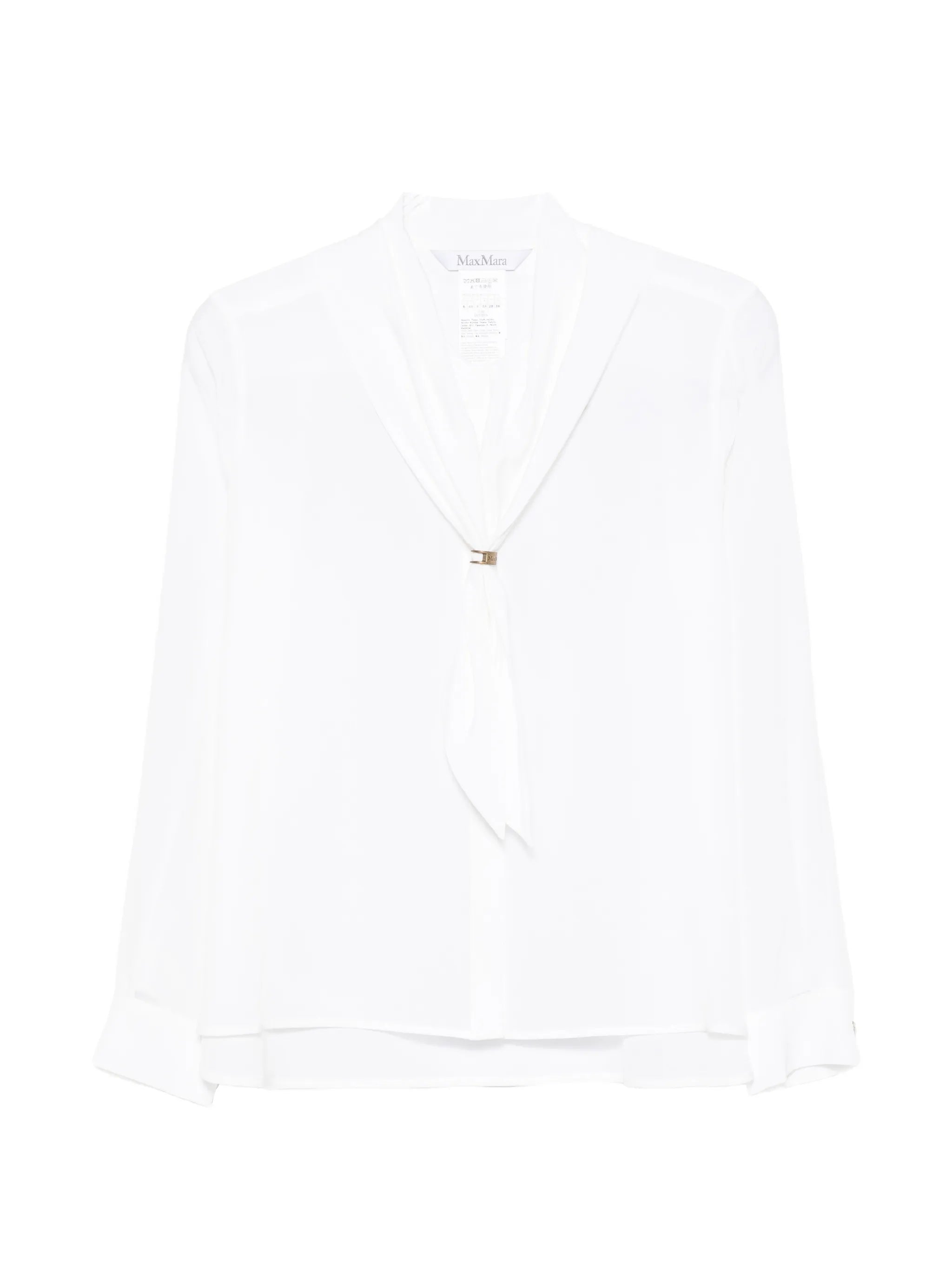 tie-neck long-sleeve shirt