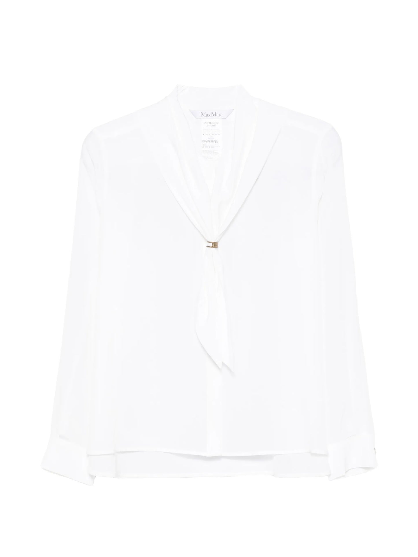 tie-neck long-sleeve shirt