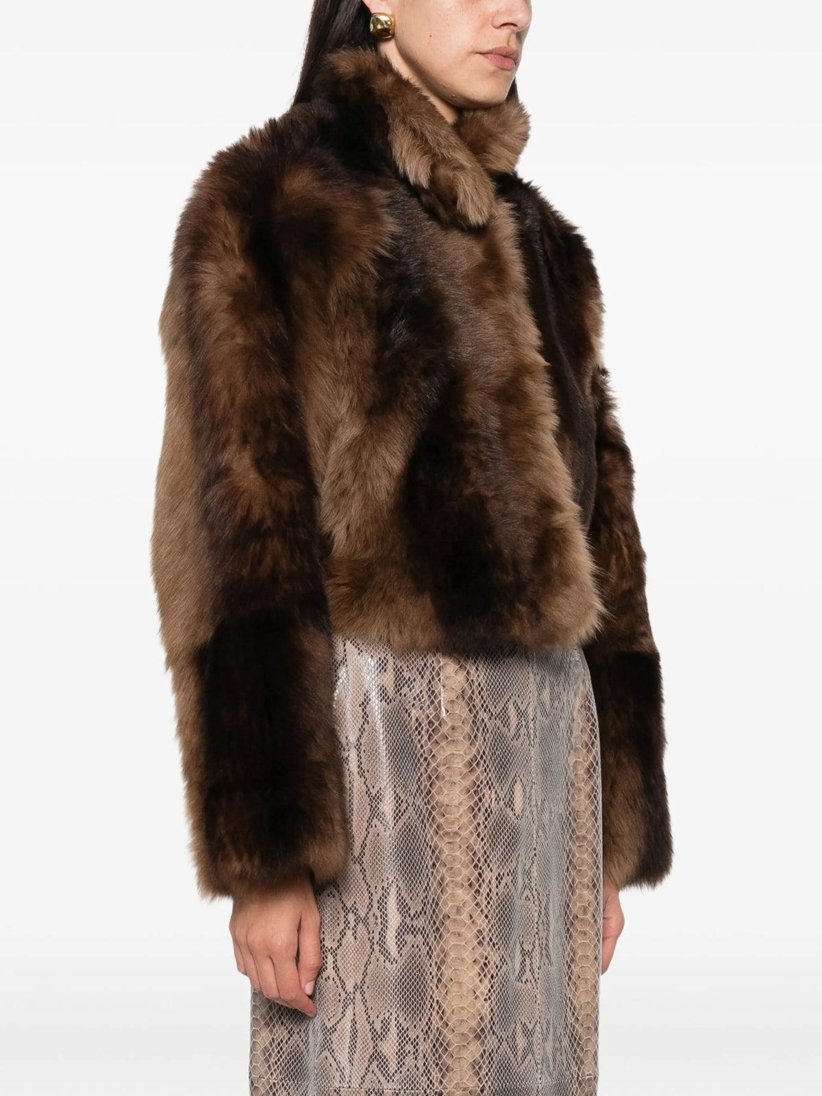 cropped shearling jacket