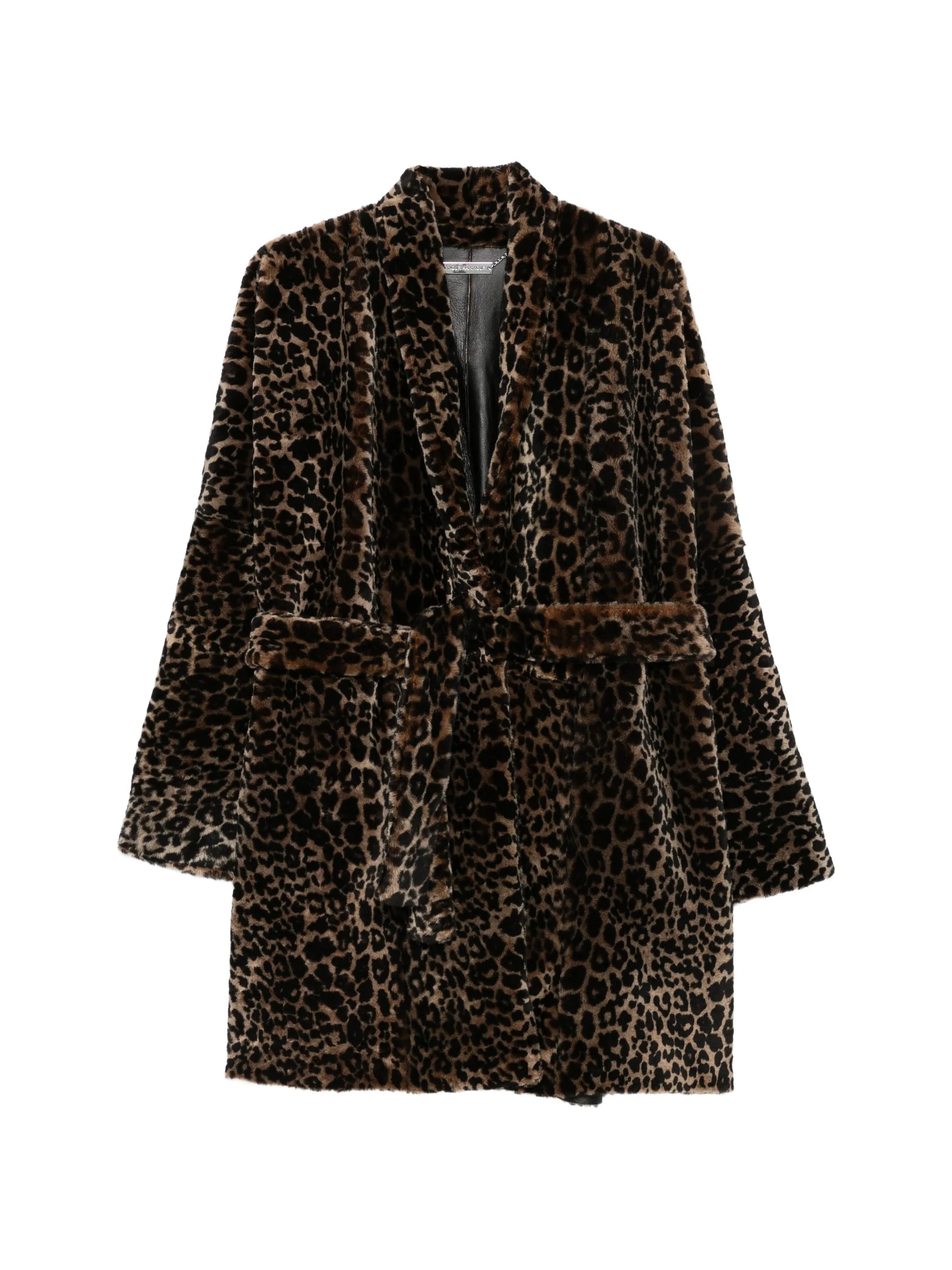 Raquel leopard-print belted coat