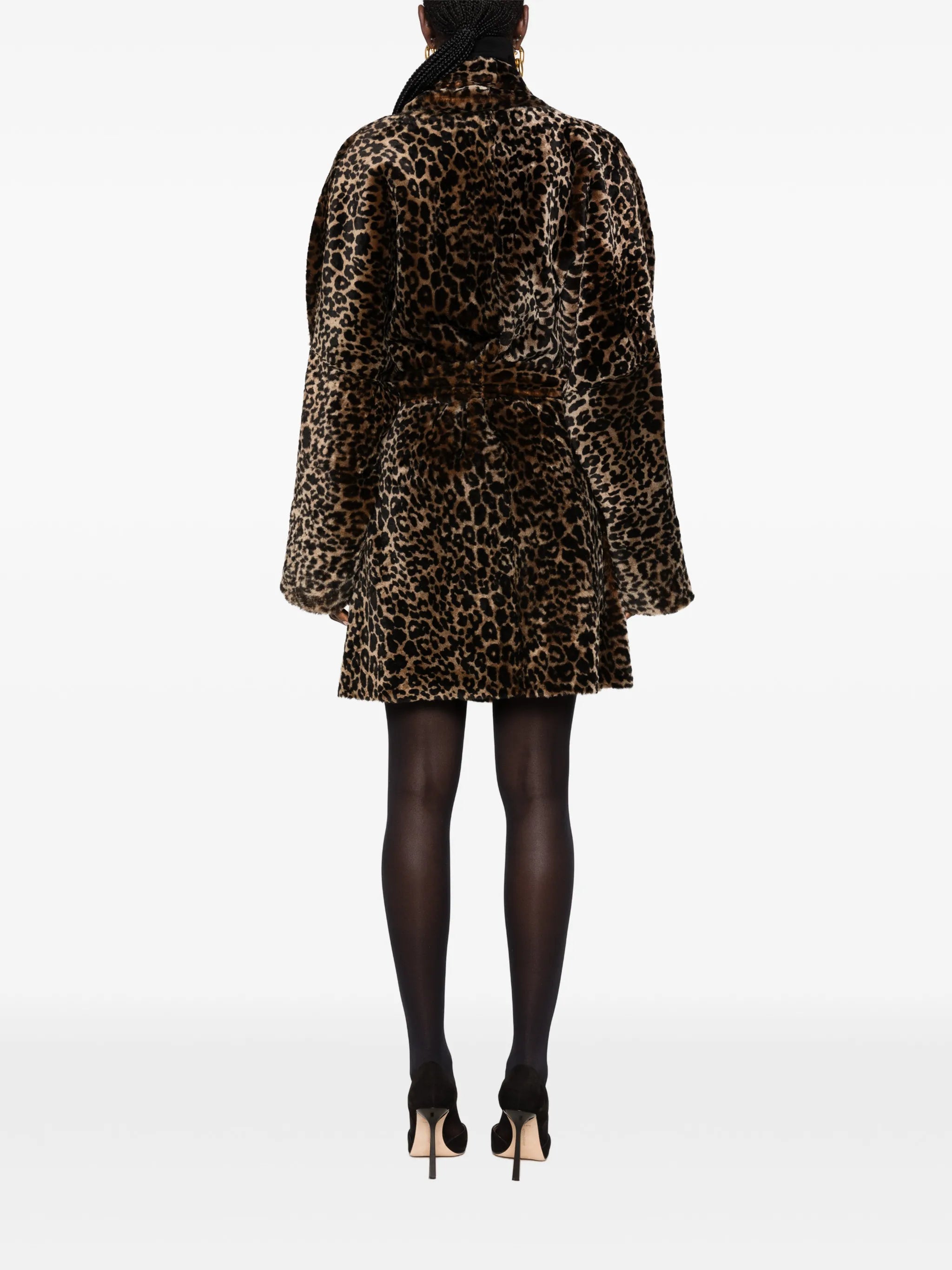 Raquel leopard-print belted coat