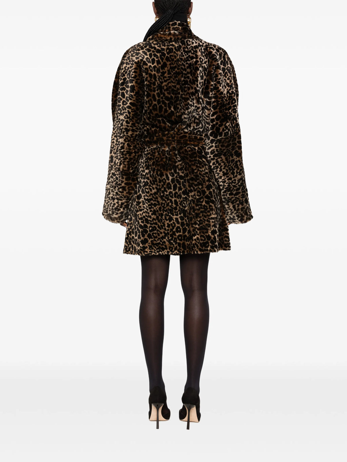Raquel leopard-print belted coat