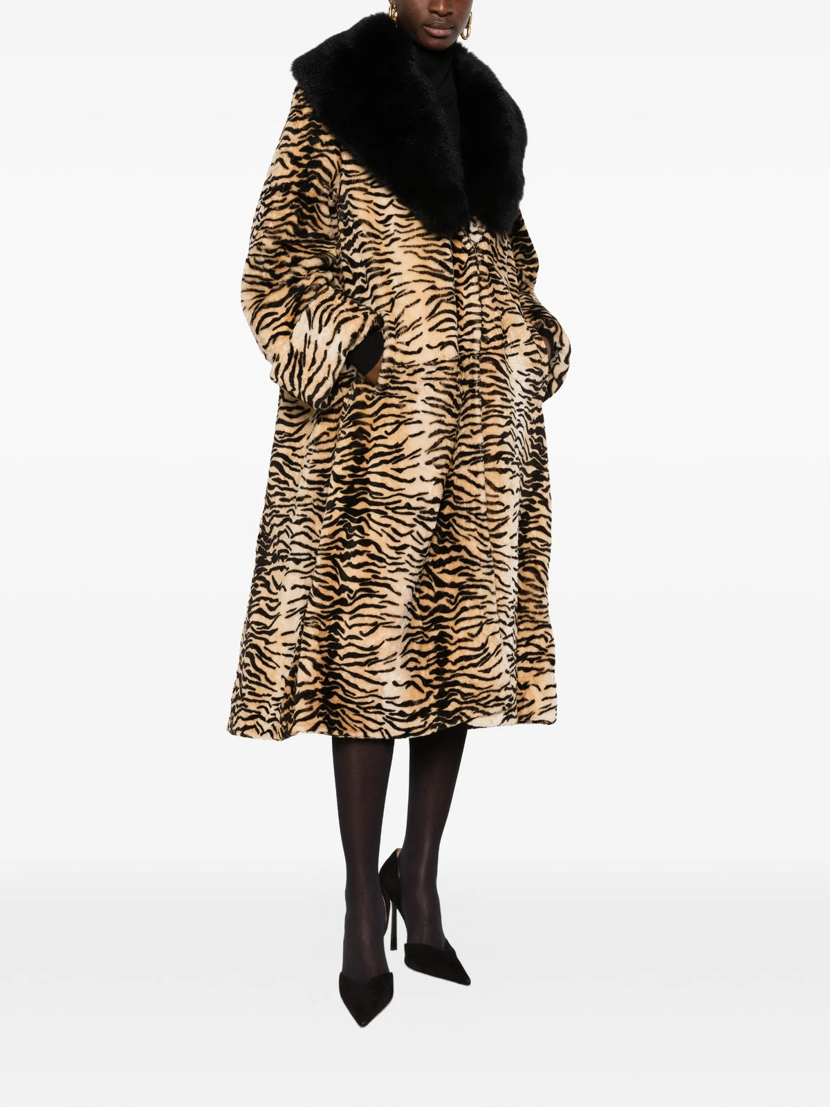 Nina tiger-print shearling coat