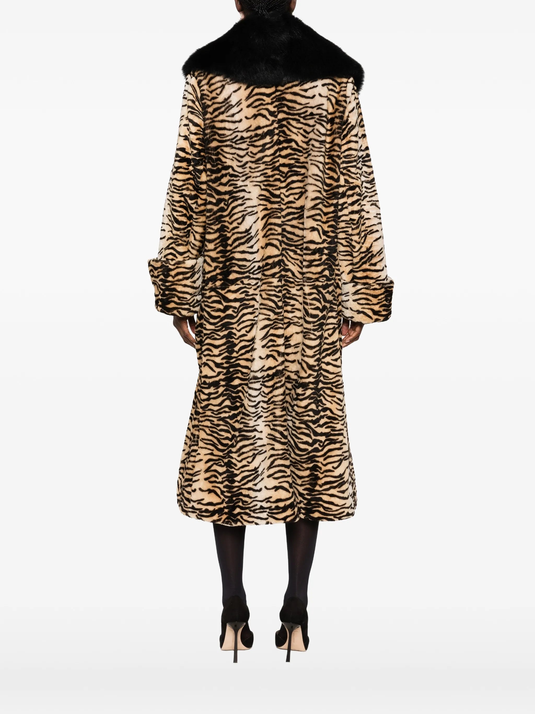 Nina tiger-print shearling coat