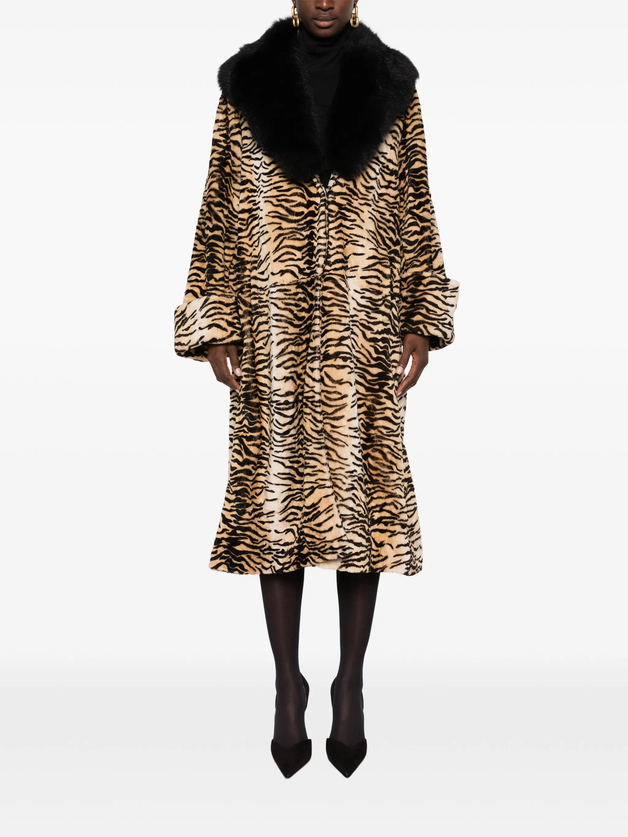 Nina tiger-print shearling coat