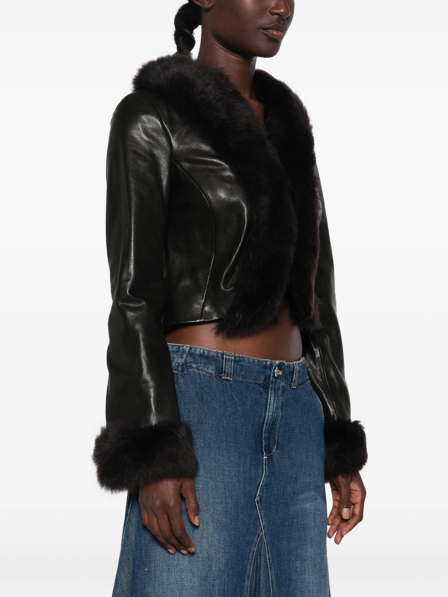 Sofie fur-trimmed leather jacket