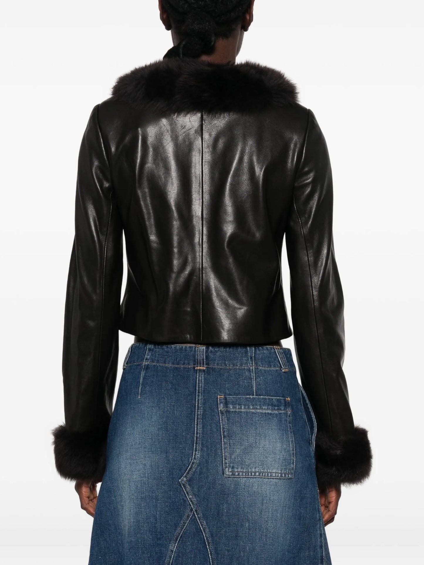 Sofie fur-trimmed leather jacket