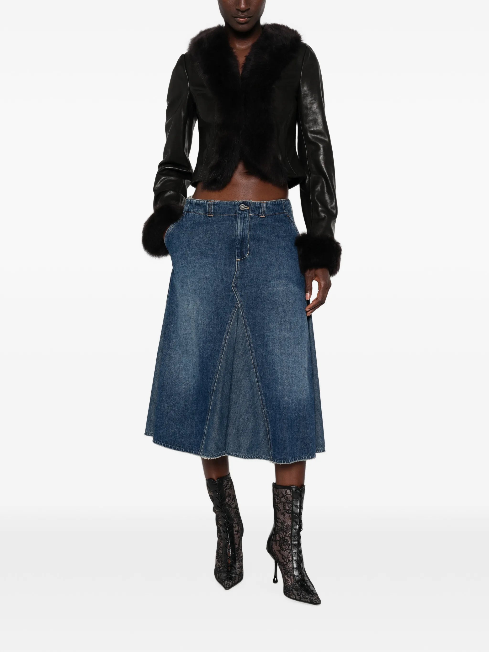 Sofie fur-trimmed leather jacket