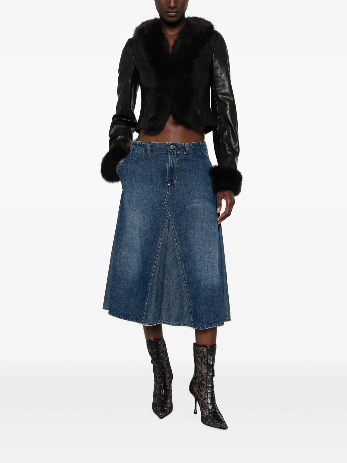 Sofie fur-trimmed leather jacket