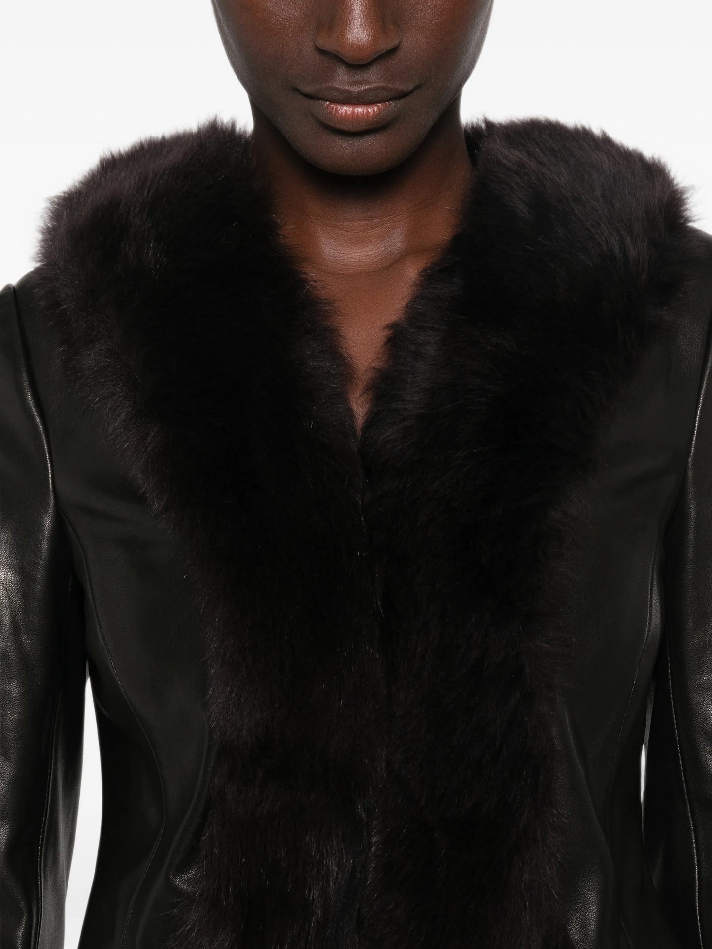 Sofie fur-trimmed leather jacket