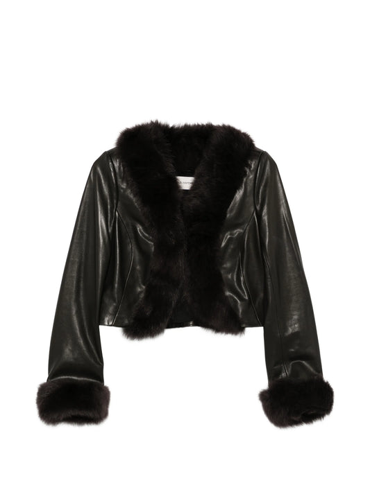 Sofie fur-trimmed leather jacket