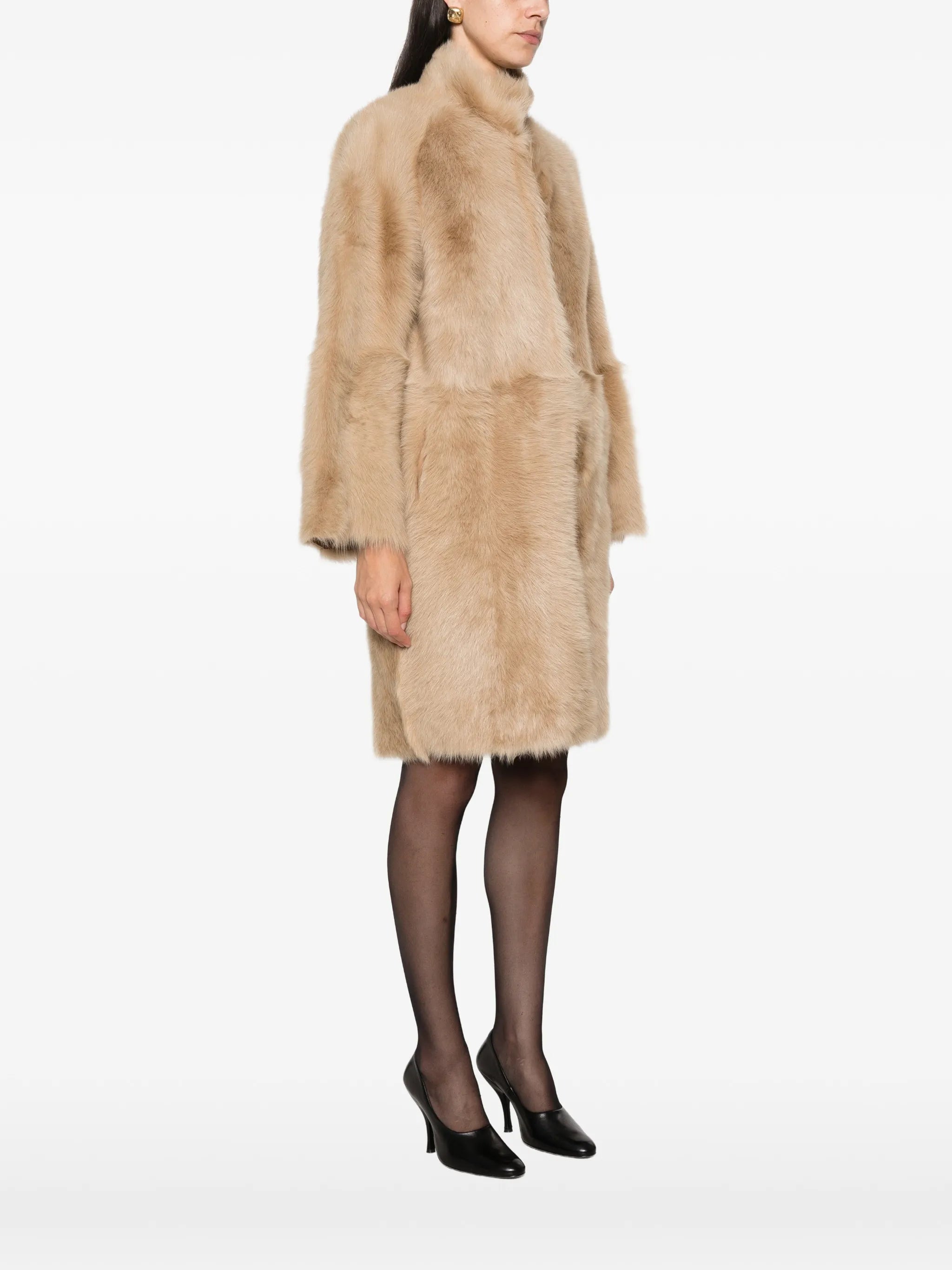 midi shearling coat
