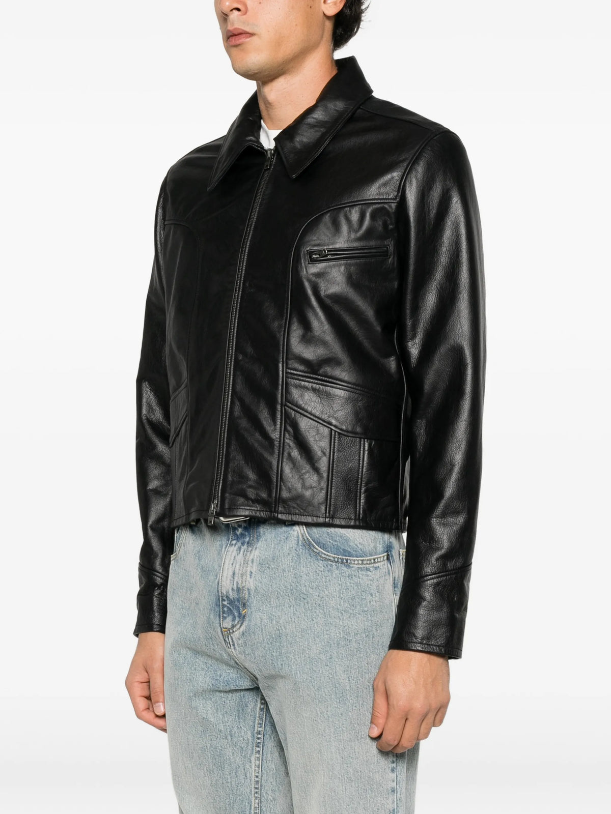 hip-pocket leather jacket