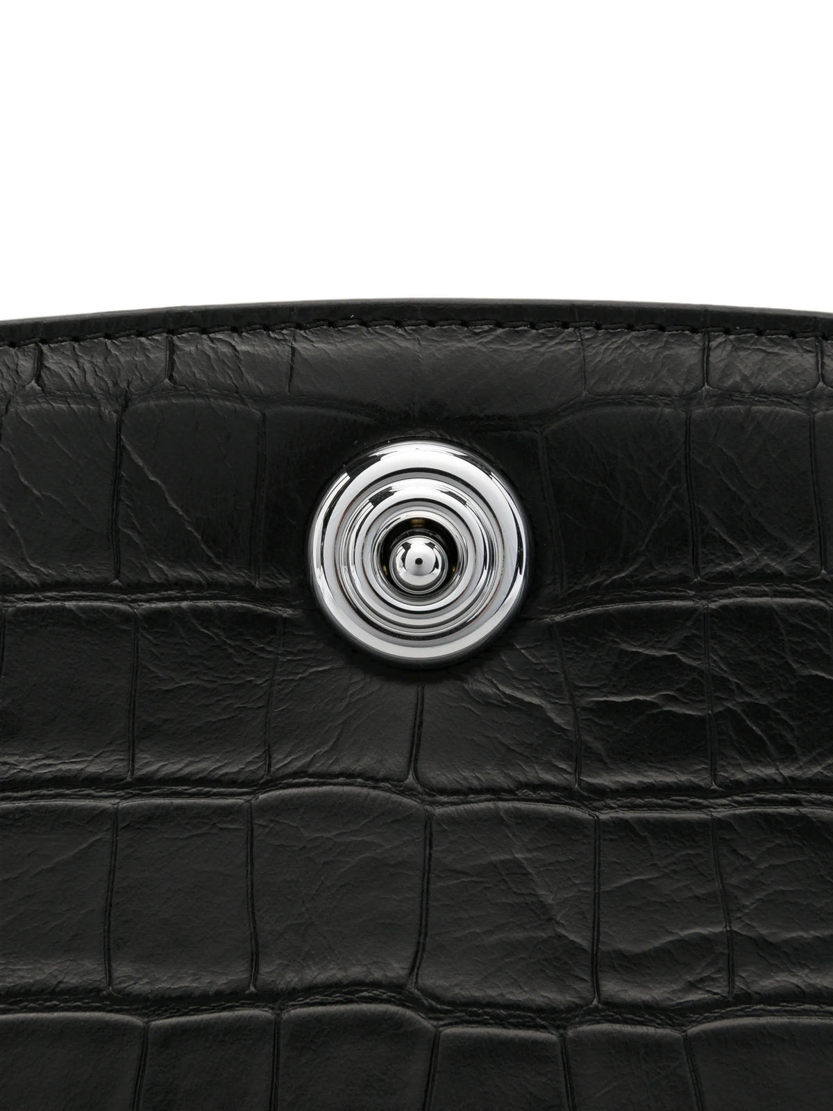 croc-embossed push-lock shoulder bag