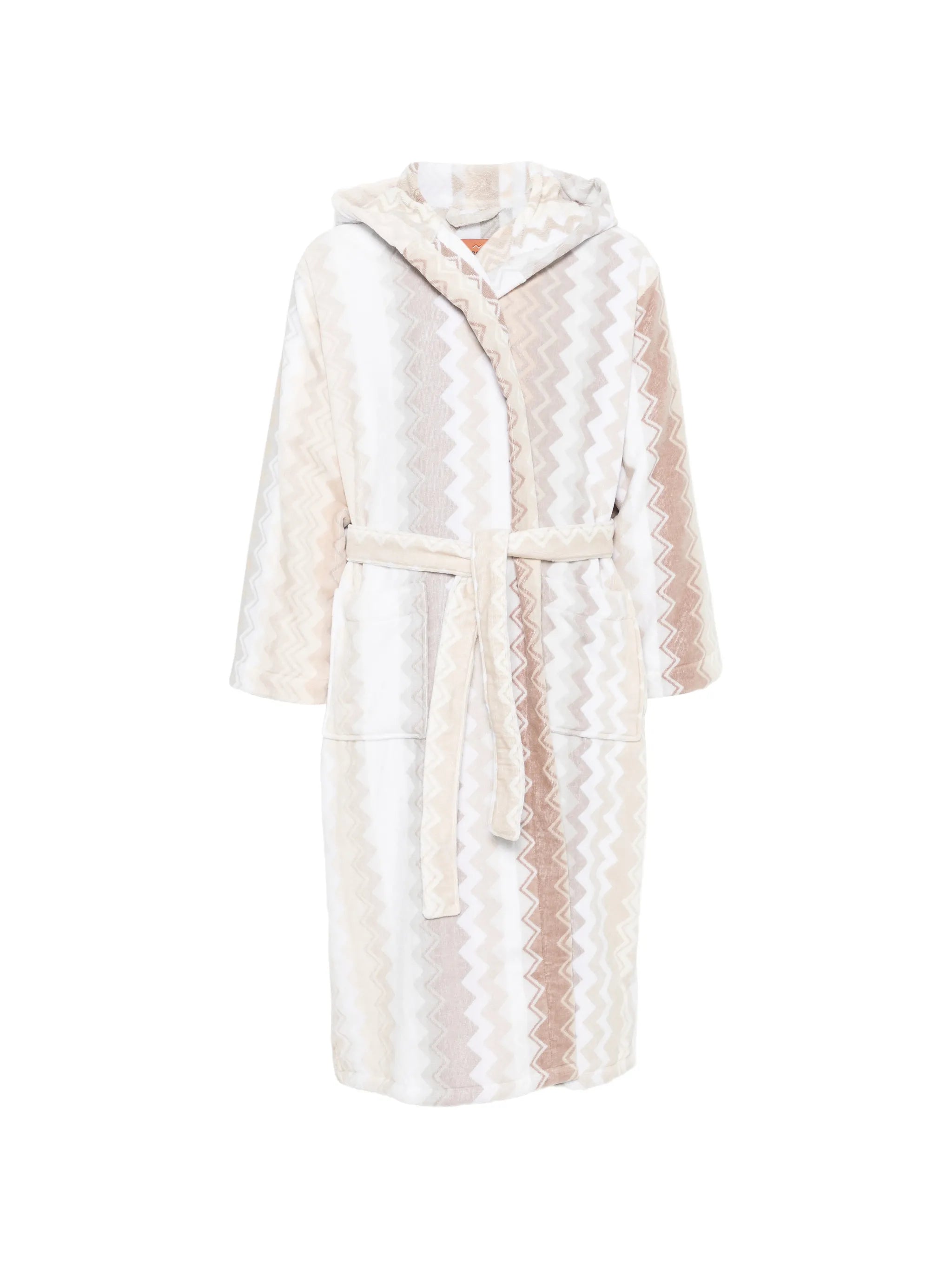 zigzag-pattern dressing gown