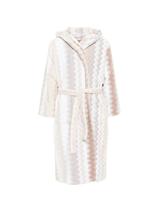 zigzag-pattern dressing gown